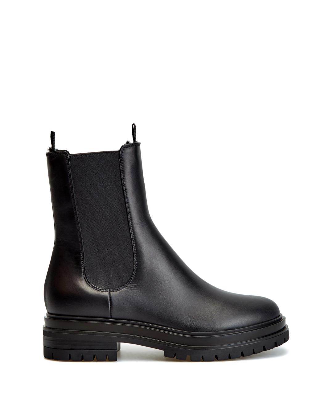 GIANVITO ROSSI Черные кожаные полусапоги, фото 1