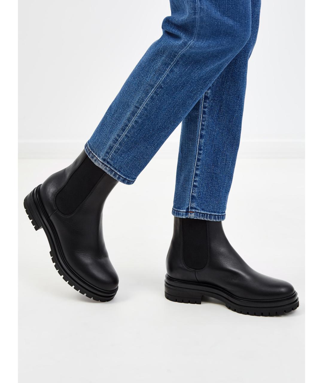 GIANVITO ROSSI Черные кожаные полусапоги, фото 2