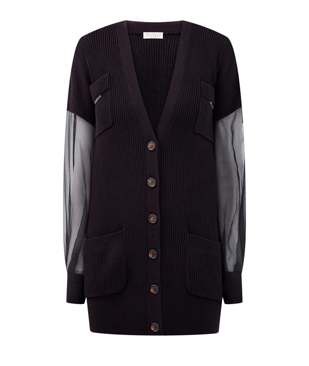 BRUNELLO CUCINELLI Черный хлопковый кардиган, фото 1