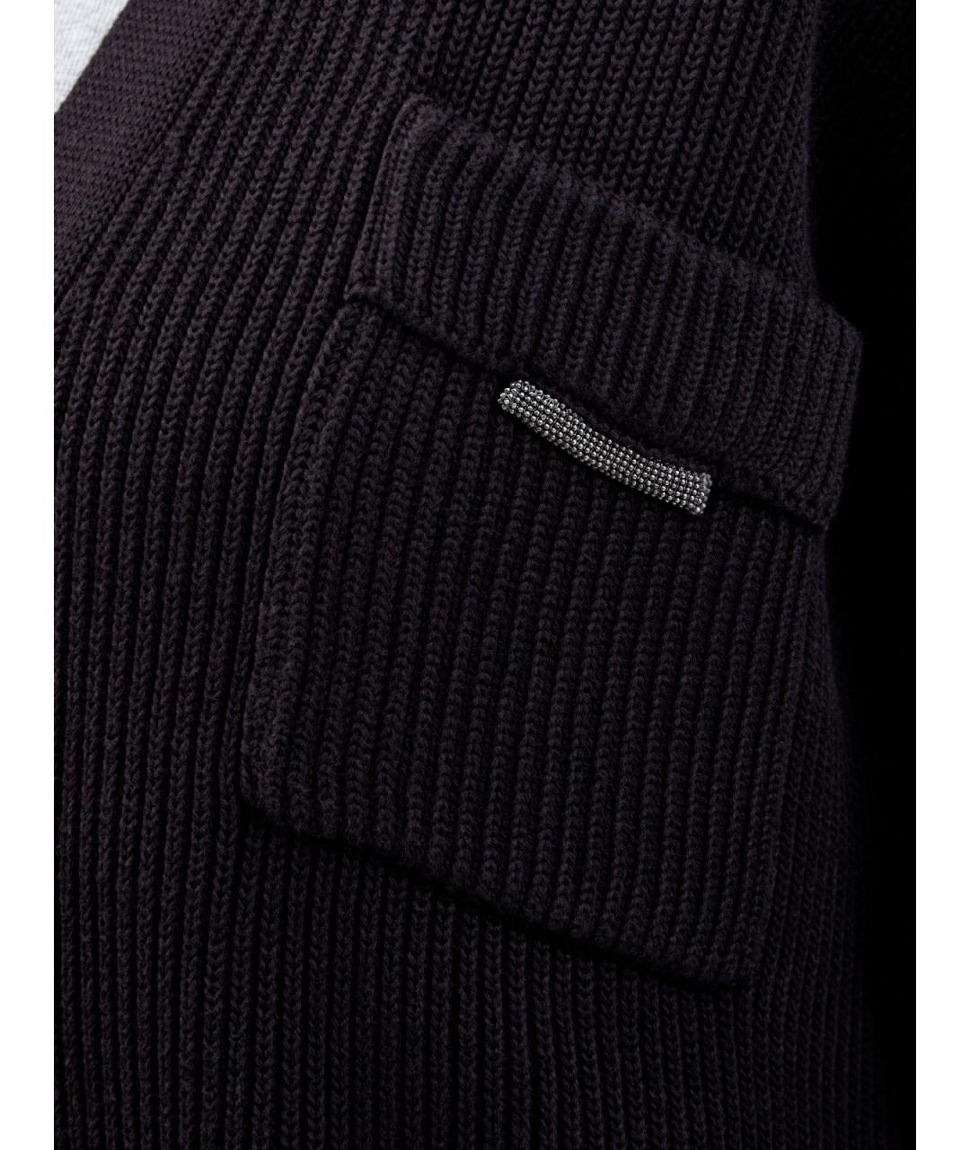 BRUNELLO CUCINELLI Черный хлопковый кардиган, фото 5