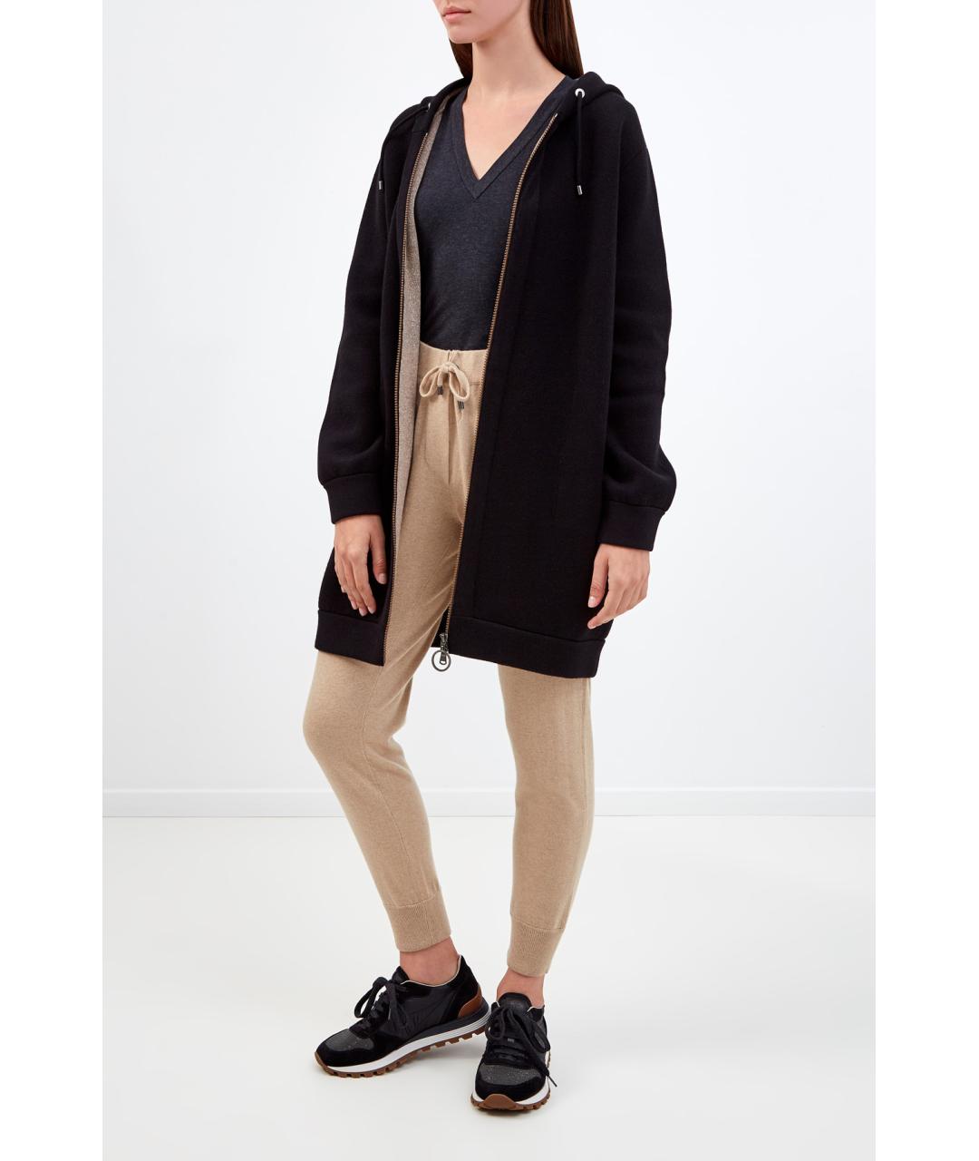 BRUNELLO CUCINELLI Бежевые кашемировые прямые брюки, фото 2