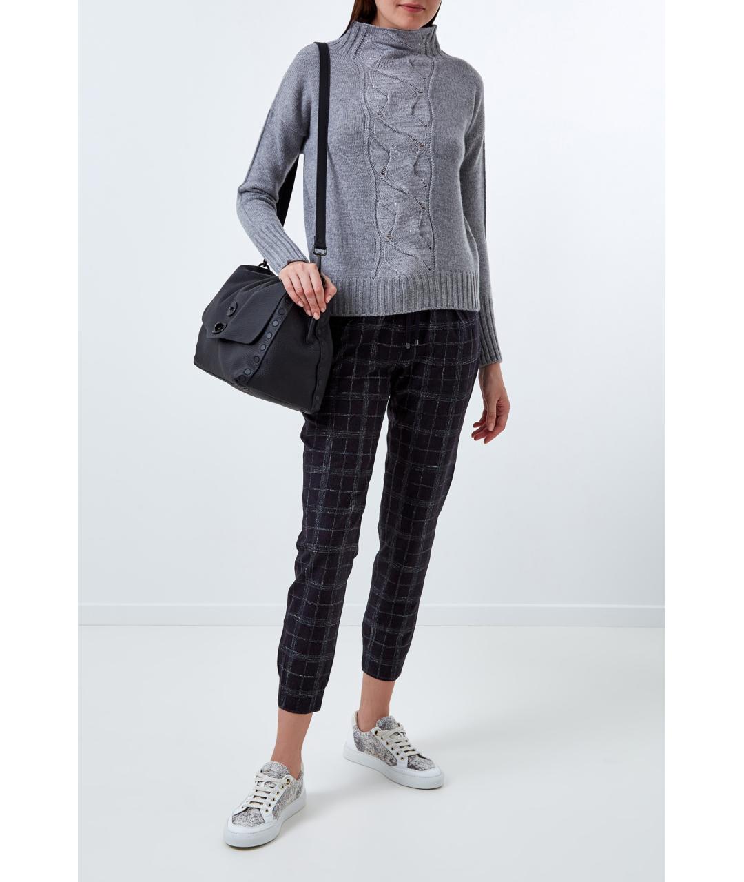 LORENA ANTONIAZZI Синие шерстяные брюки узкие, фото 2