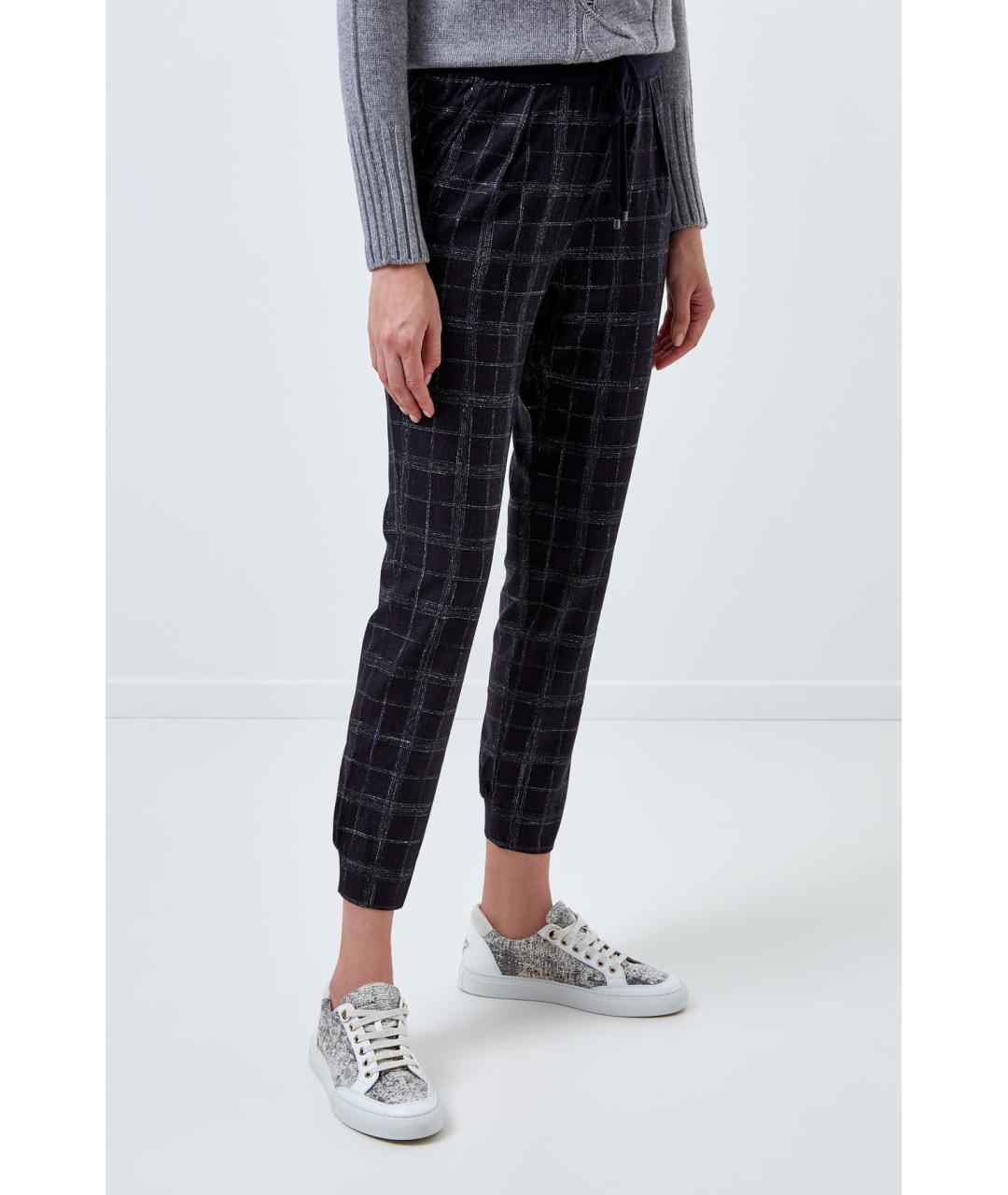 LORENA ANTONIAZZI Синие шерстяные брюки узкие, фото 3