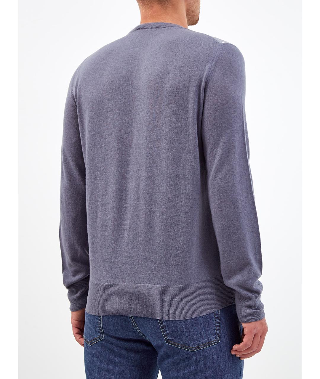 CANALI Синий шерстяной джемпер / свитер, фото 4