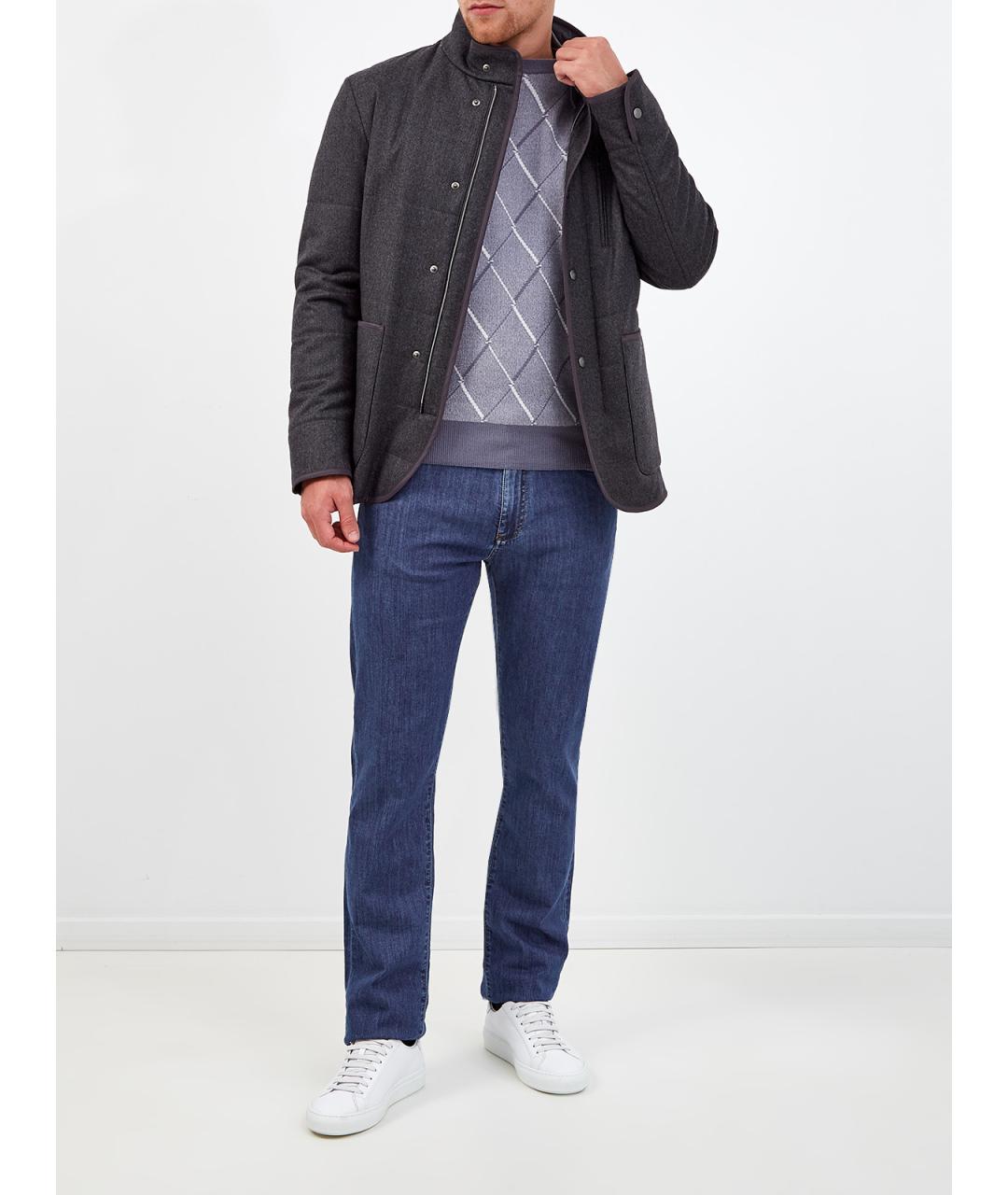 CANALI Синий шерстяной джемпер / свитер, фото 2