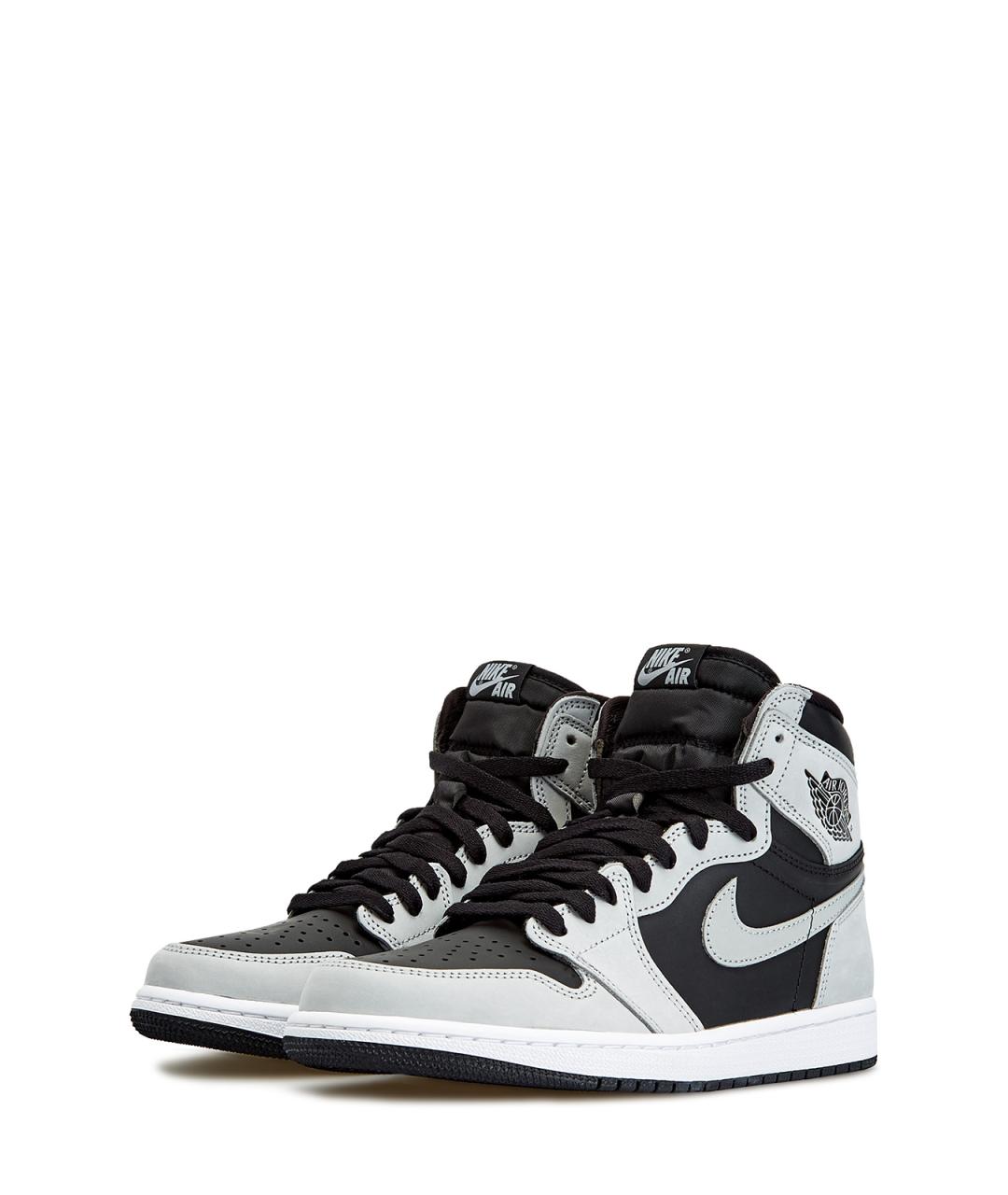 JORDAN Серые кожаные высокие кроссовки / кеды, фото 2