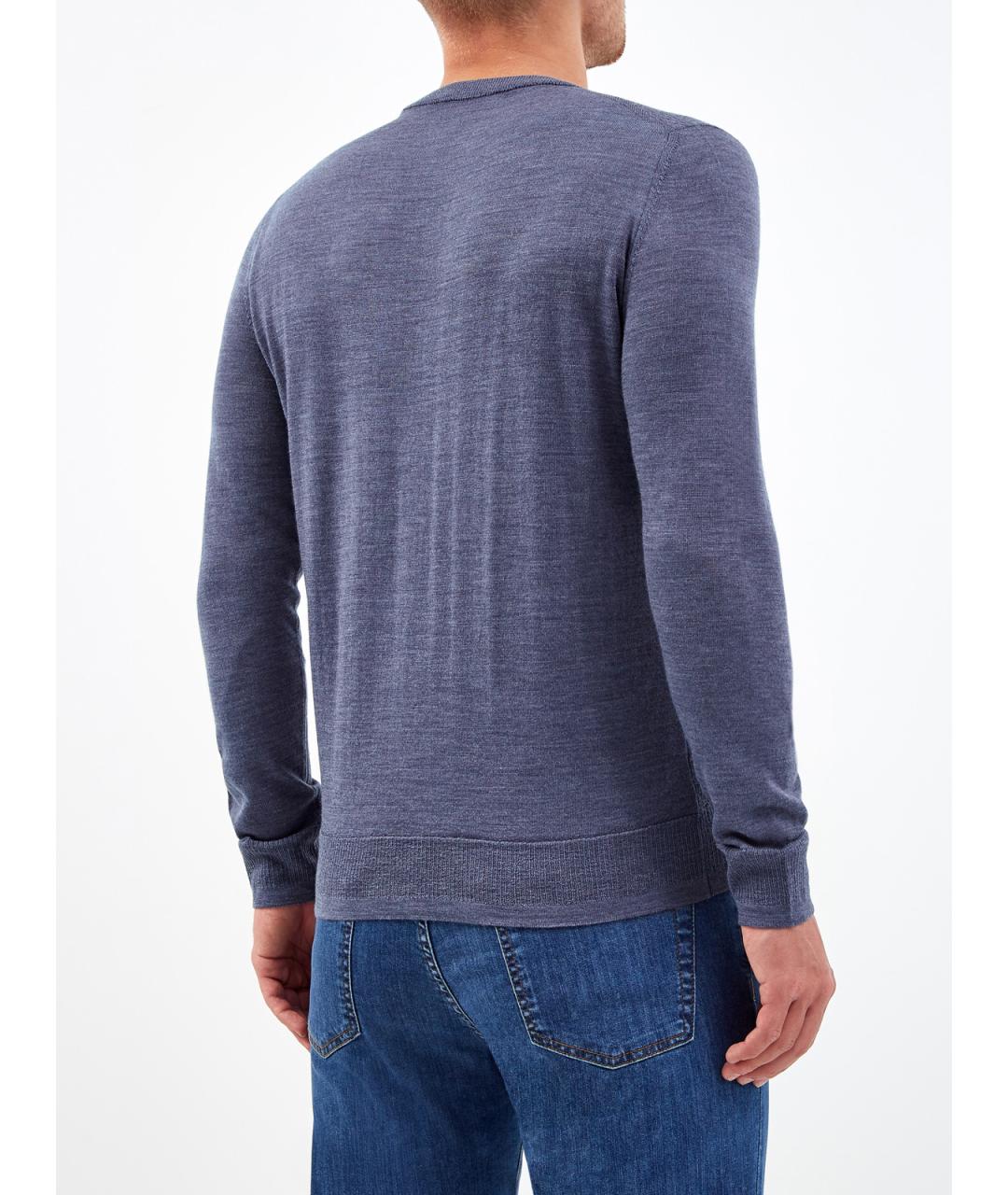 CANALI Синий шерстяной джемпер / свитер, фото 4