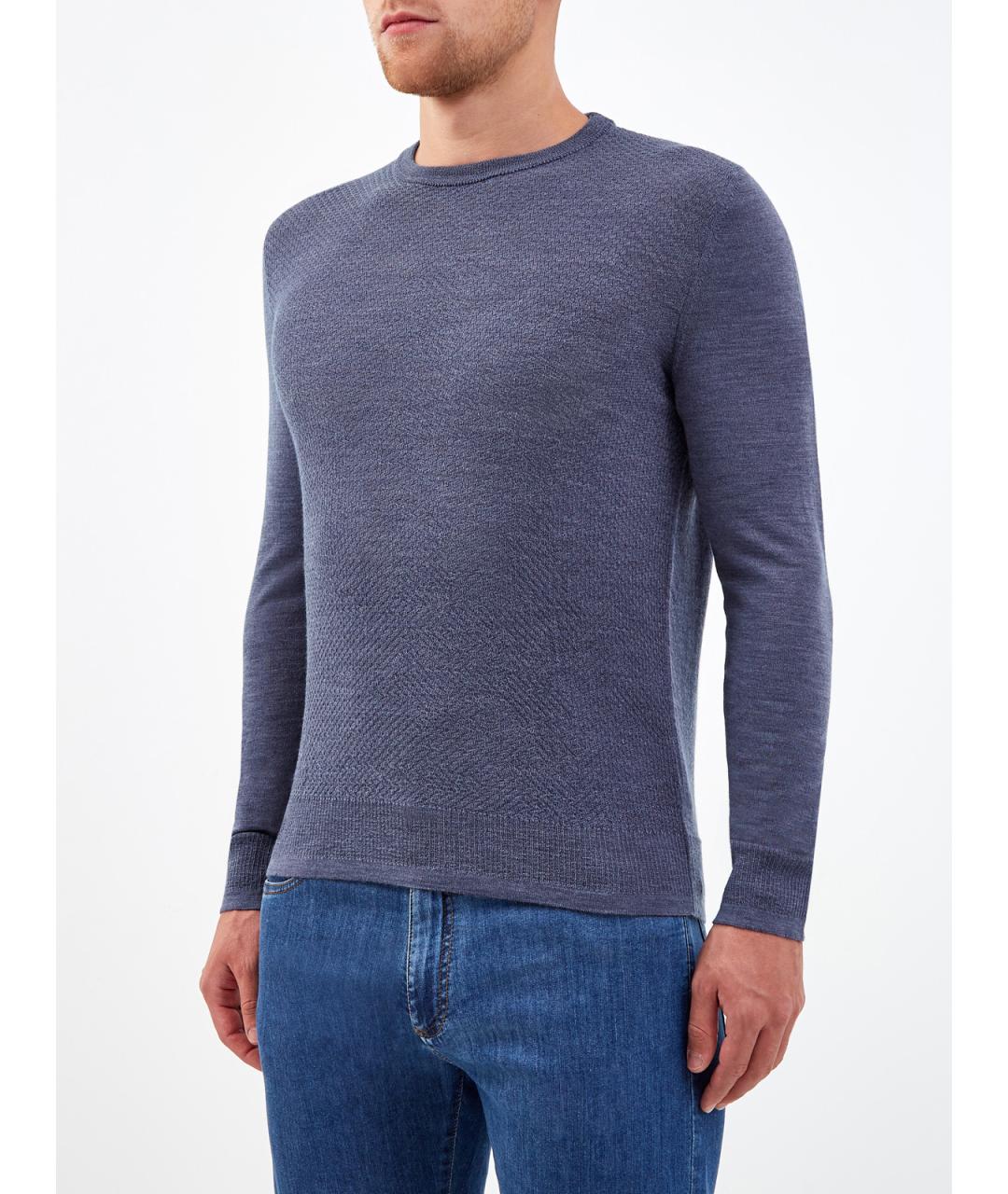 CANALI Синий шерстяной джемпер / свитер, фото 3