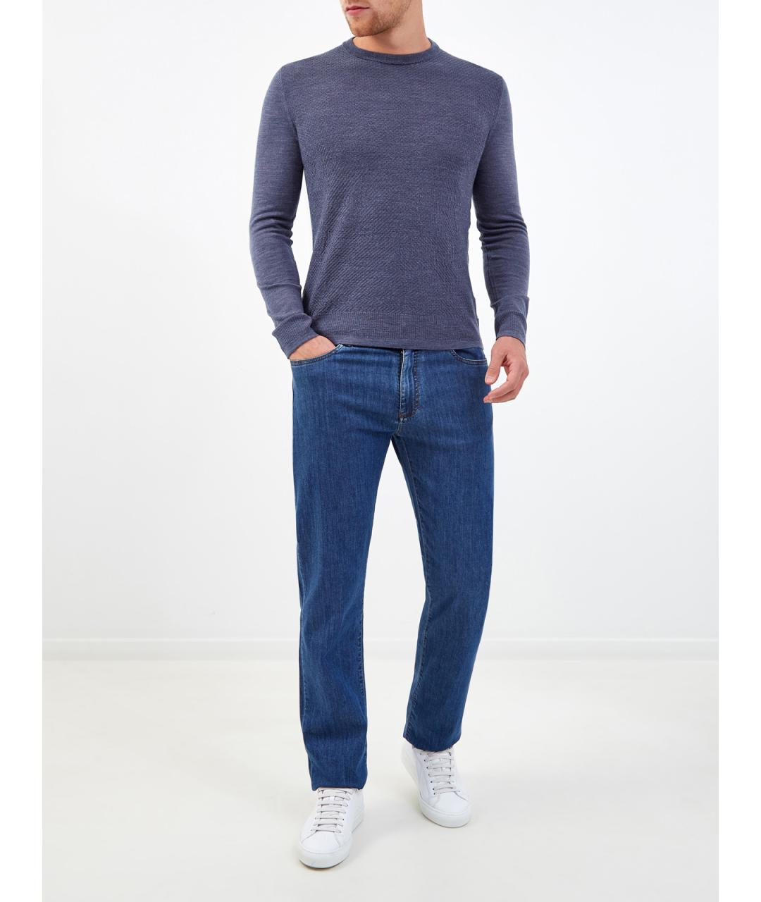 CANALI Синий шерстяной джемпер / свитер, фото 2