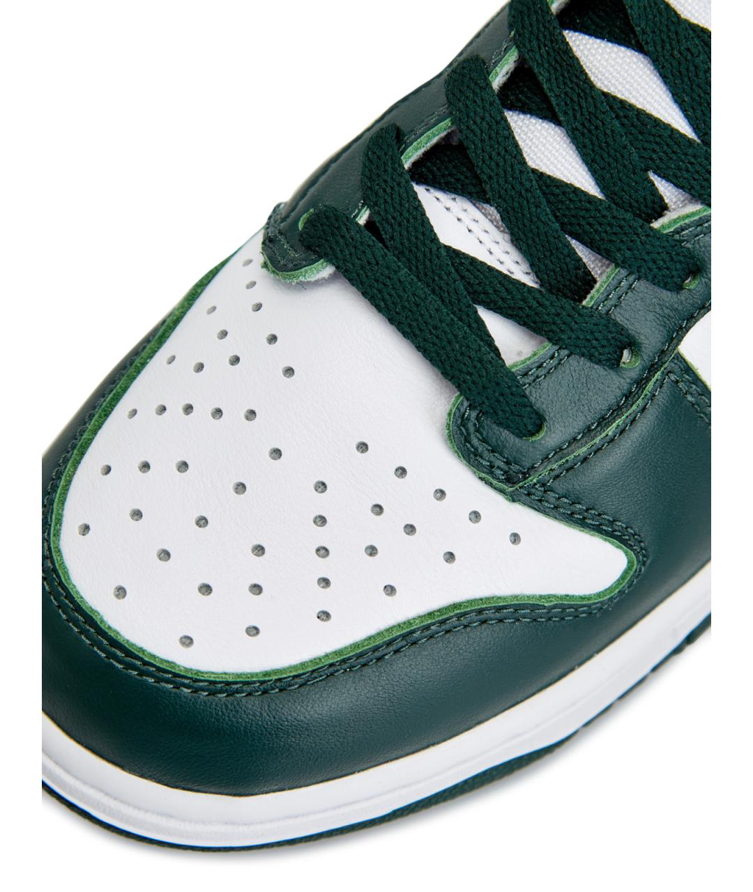 NIKE Зеленые кожаные высокие кроссовки / кеды, фото 6
