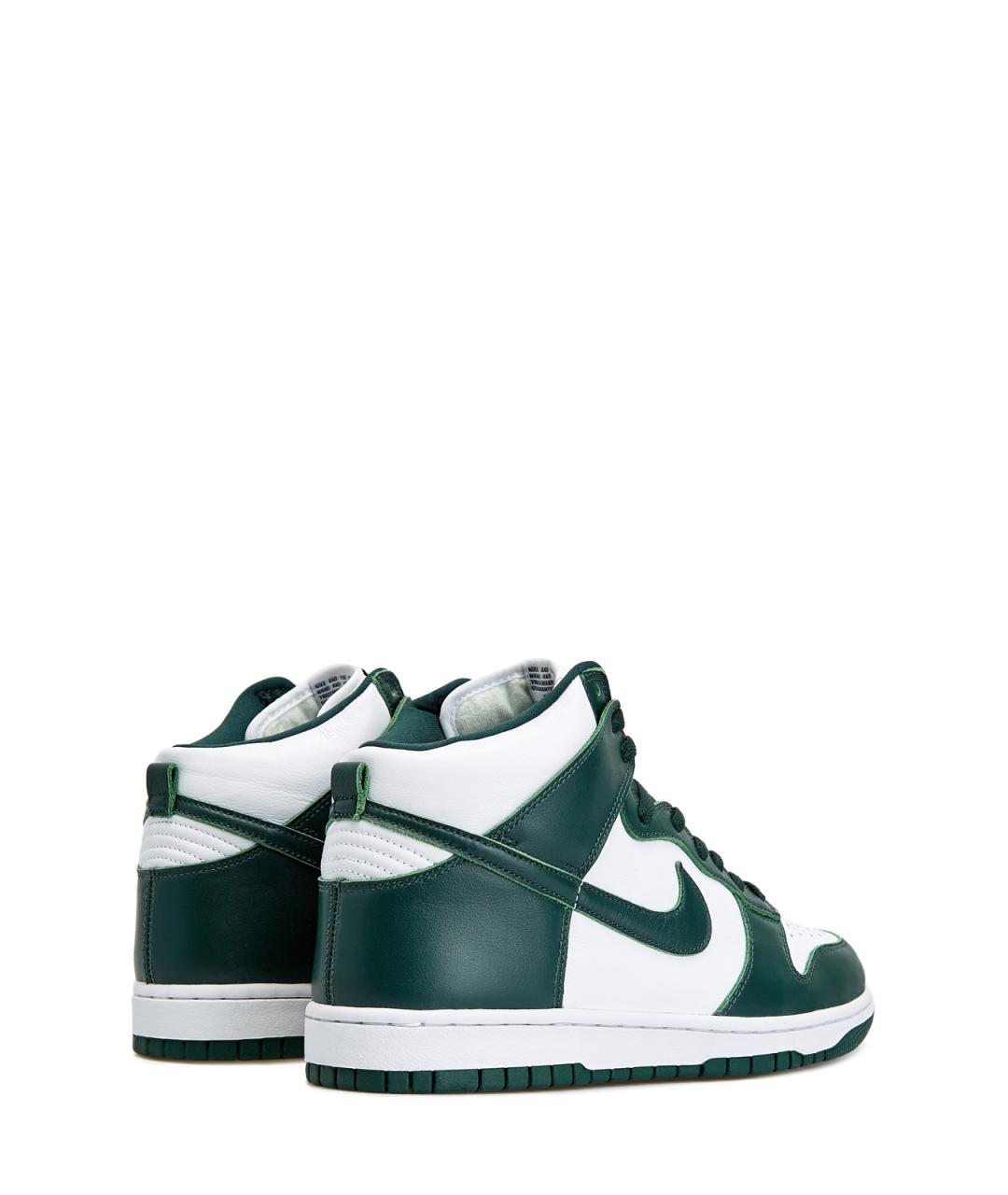 NIKE Зеленые кожаные высокие кроссовки / кеды, фото 3