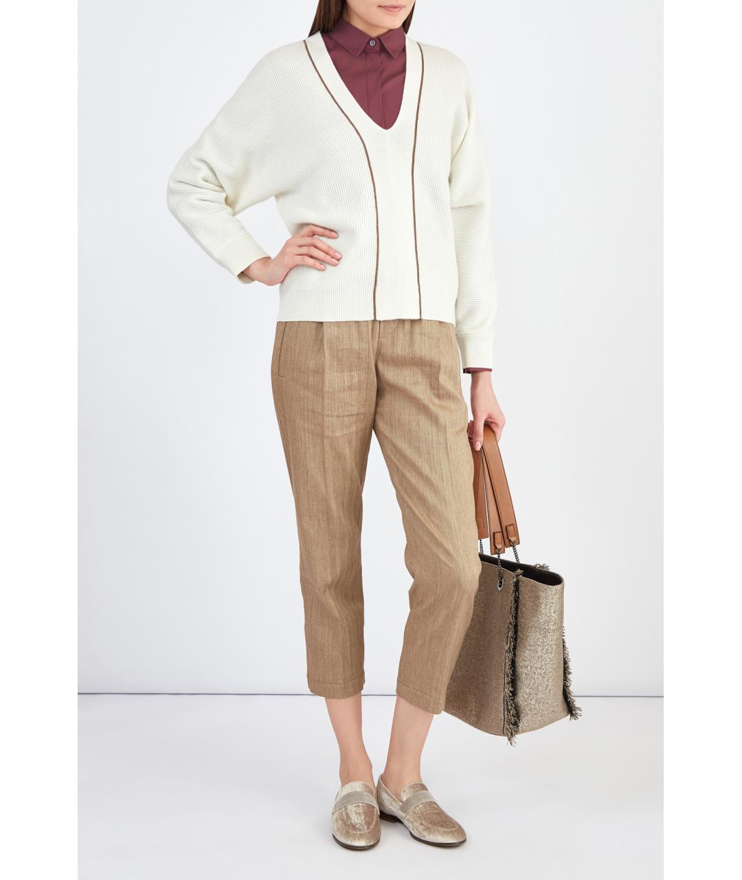 BRUNELLO CUCINELLI Белый кашемировый джемпер / свитер, фото 2