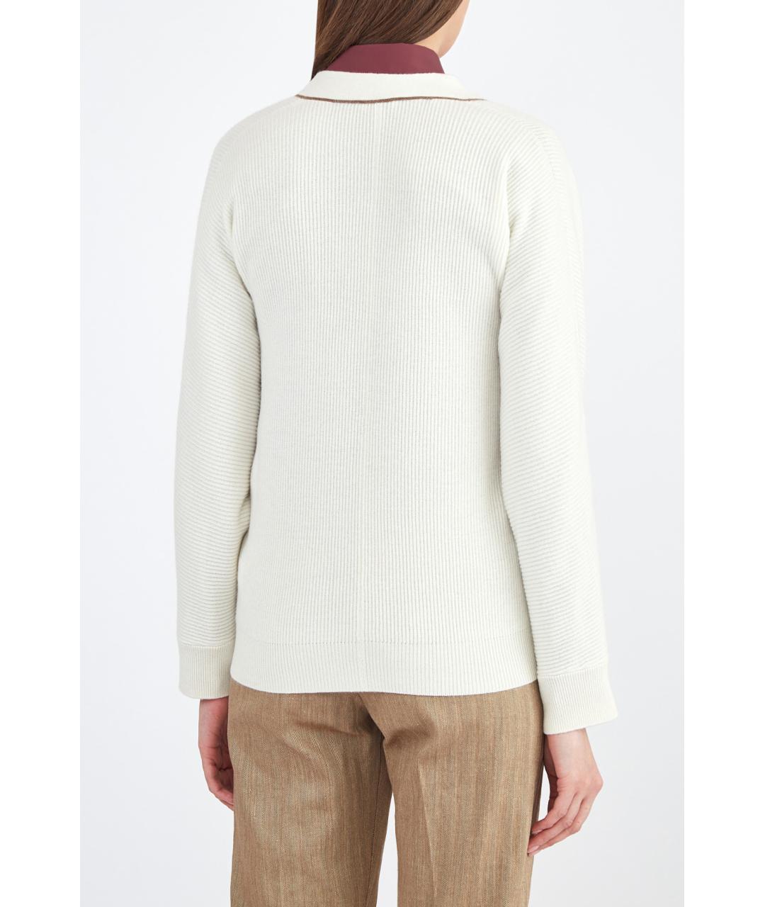 BRUNELLO CUCINELLI Белый кашемировый джемпер / свитер, фото 4