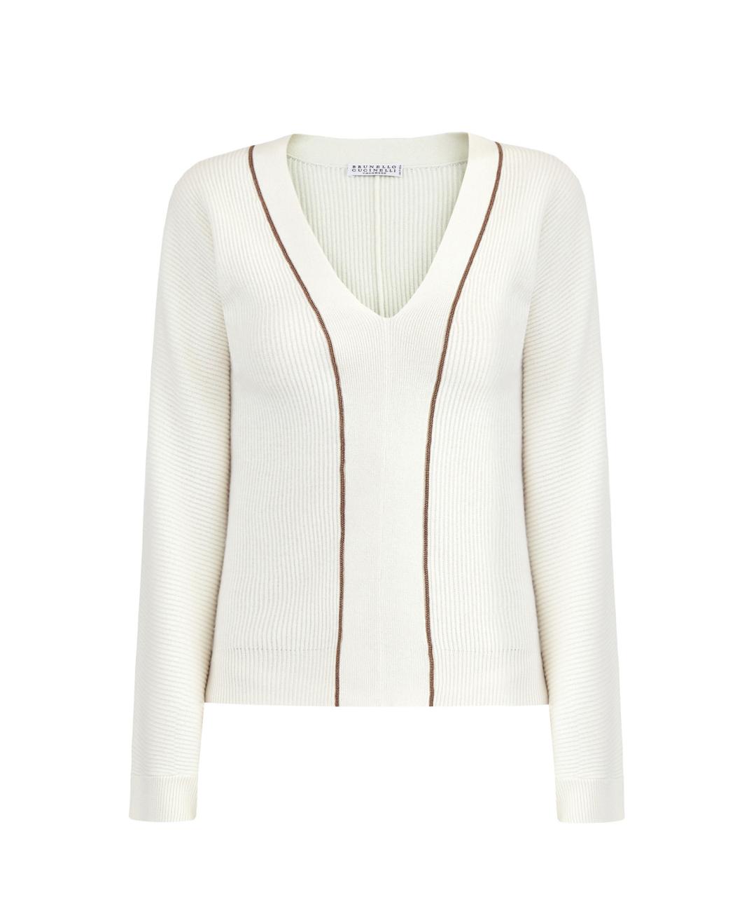 BRUNELLO CUCINELLI Белый кашемировый джемпер / свитер, фото 1