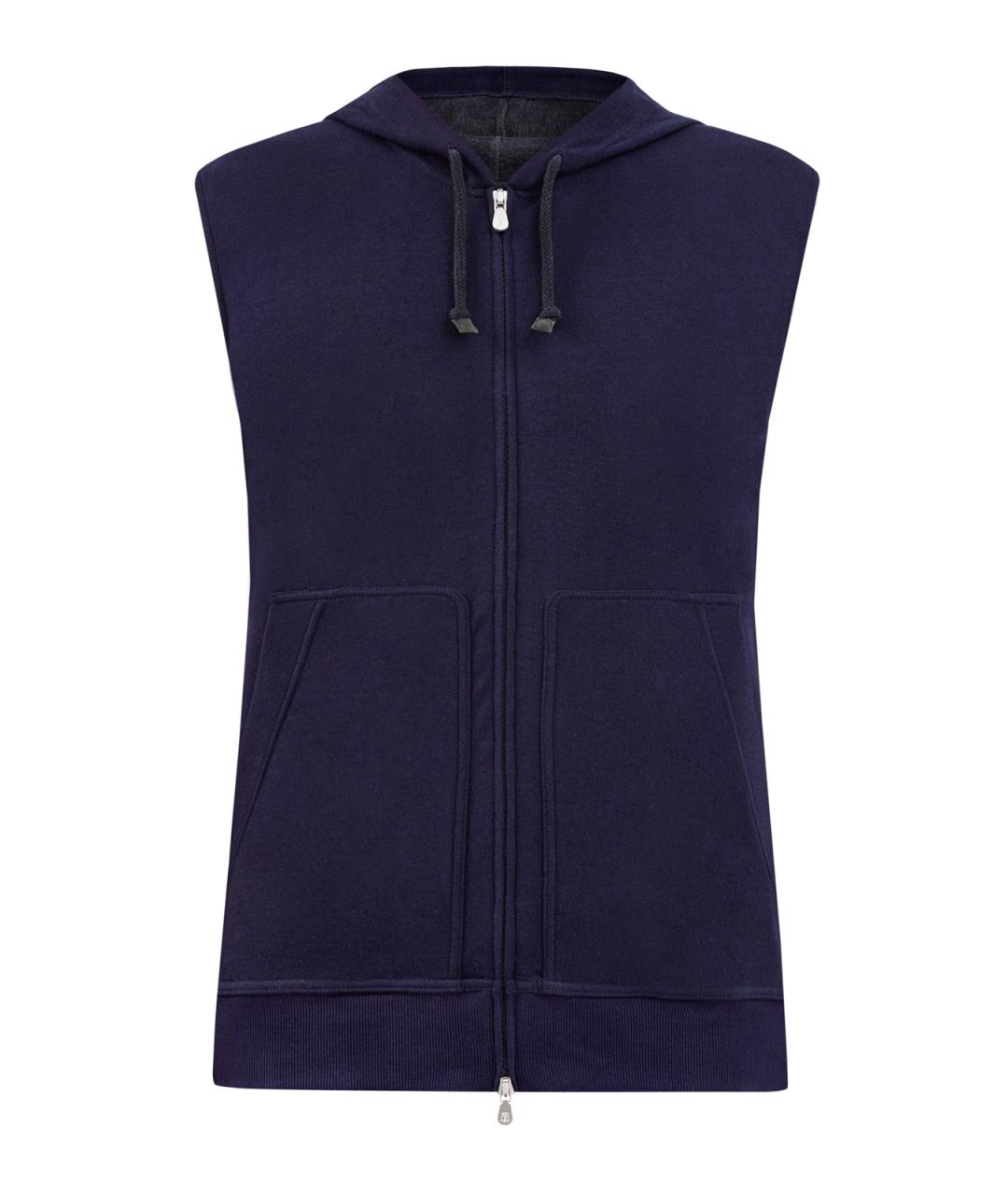 BRUNELLO CUCINELLI Синий хлопковый жилет, фото 1