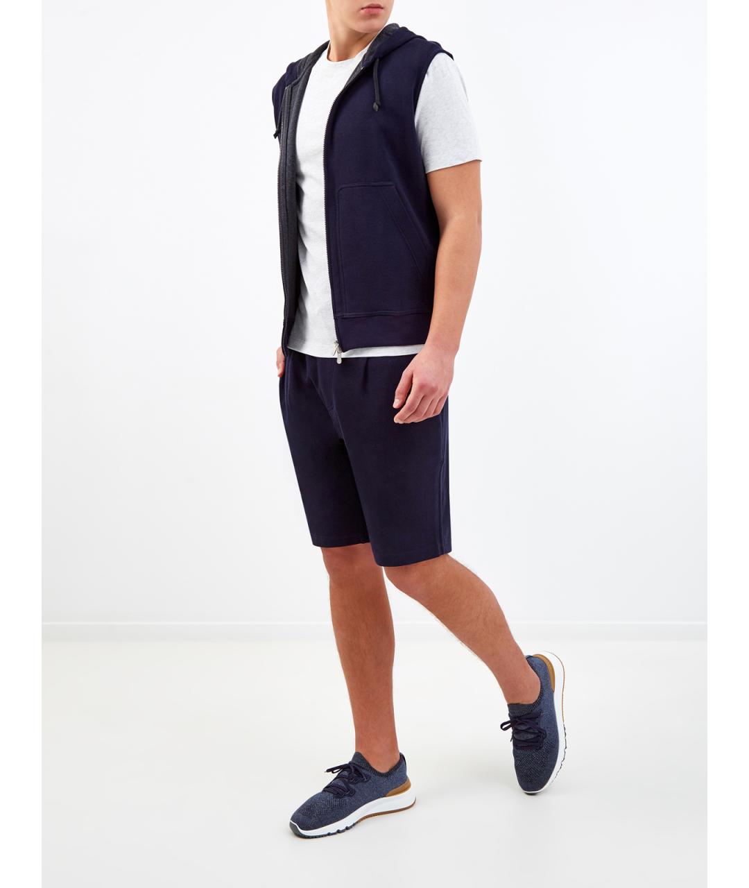 BRUNELLO CUCINELLI Синий хлопковый жилет, фото 2