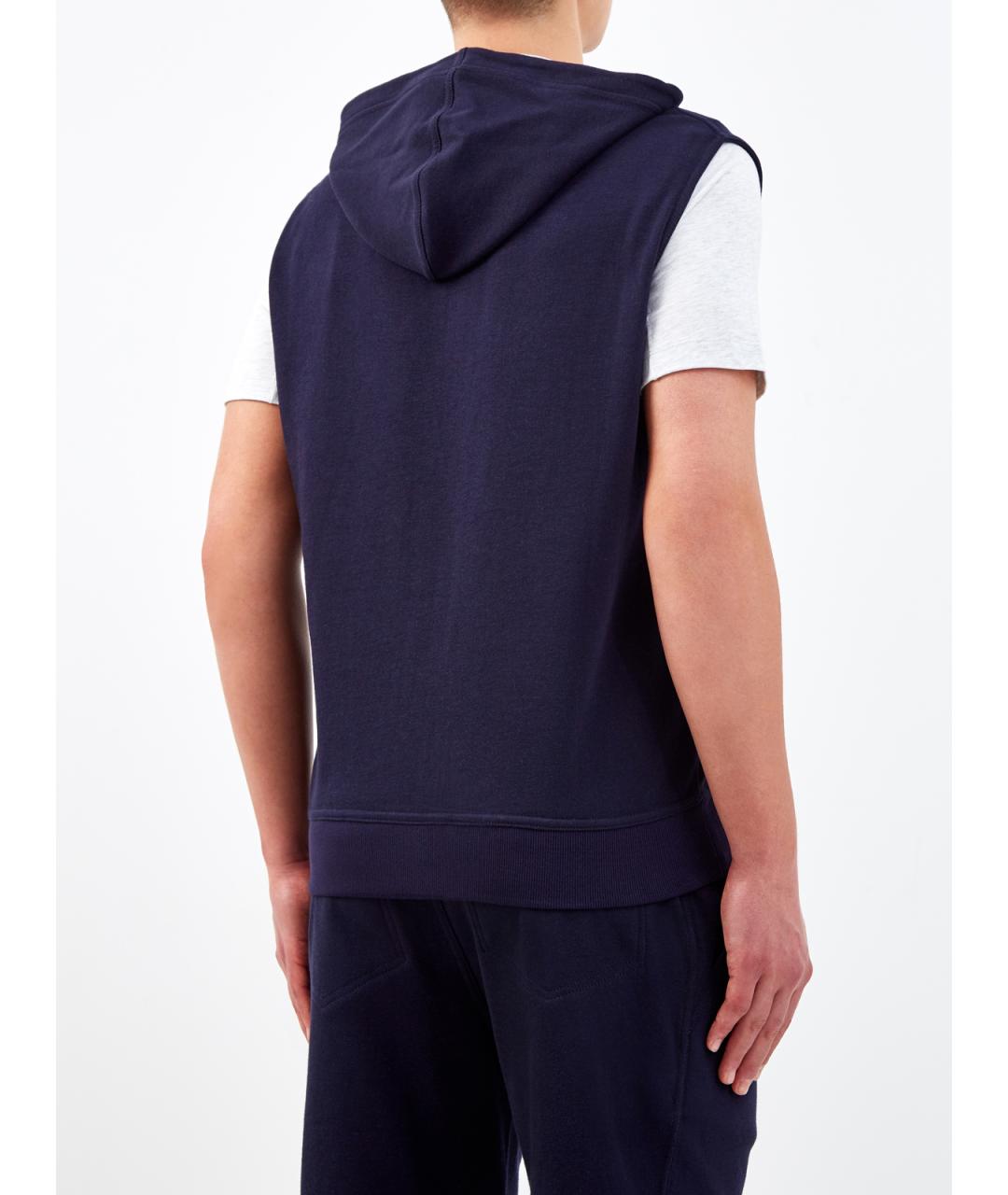 BRUNELLO CUCINELLI Синий хлопковый жилет, фото 4