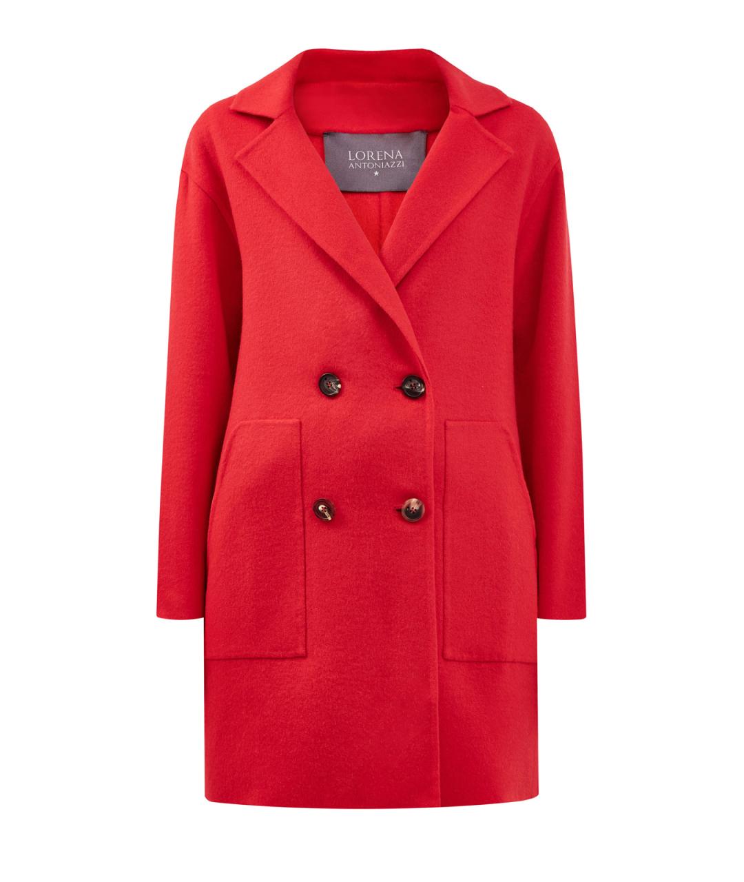 LORENA ANTONIAZZI Красное шерстяное пальто, фото 1