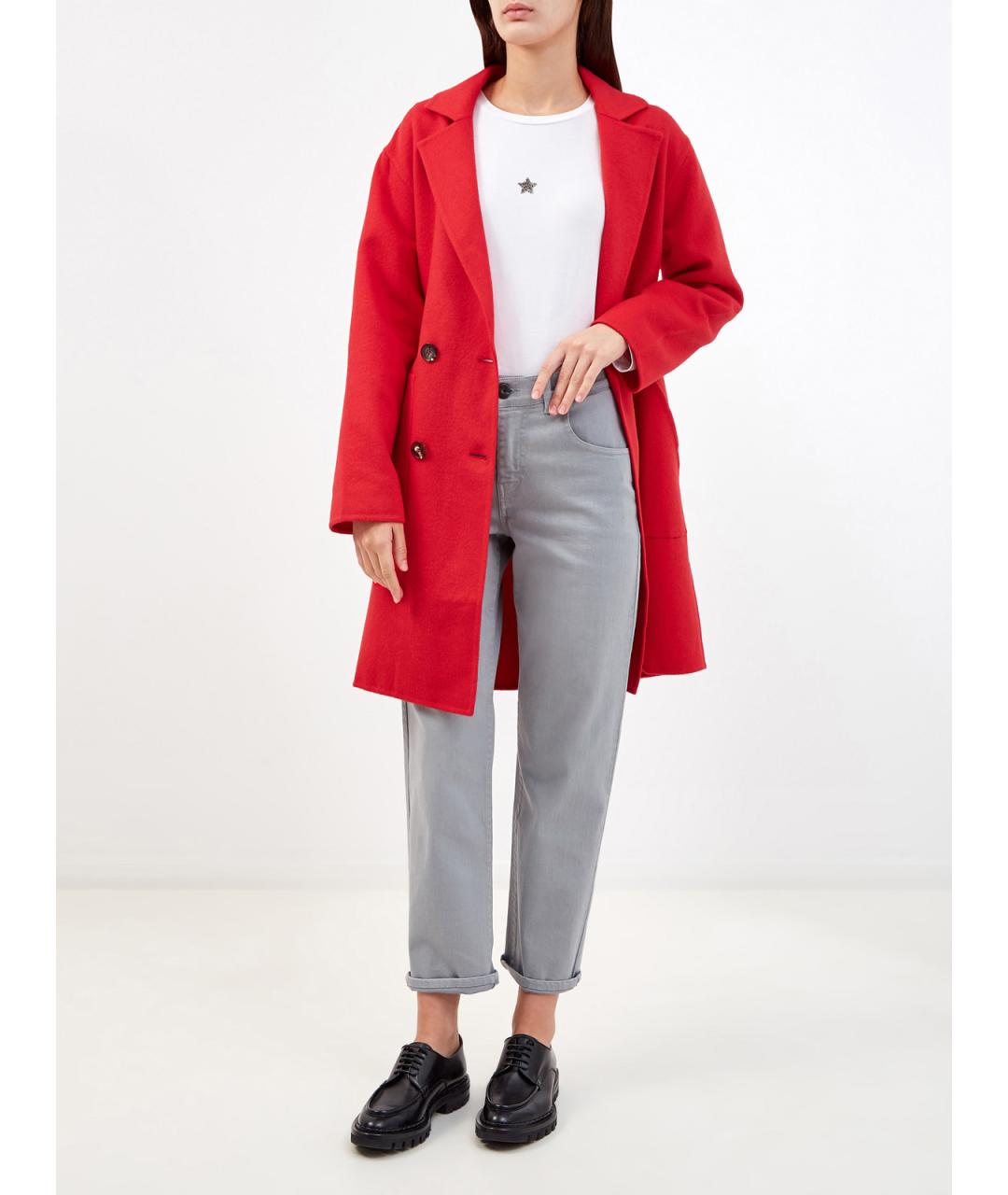LORENA ANTONIAZZI Красное шерстяное пальто, фото 2