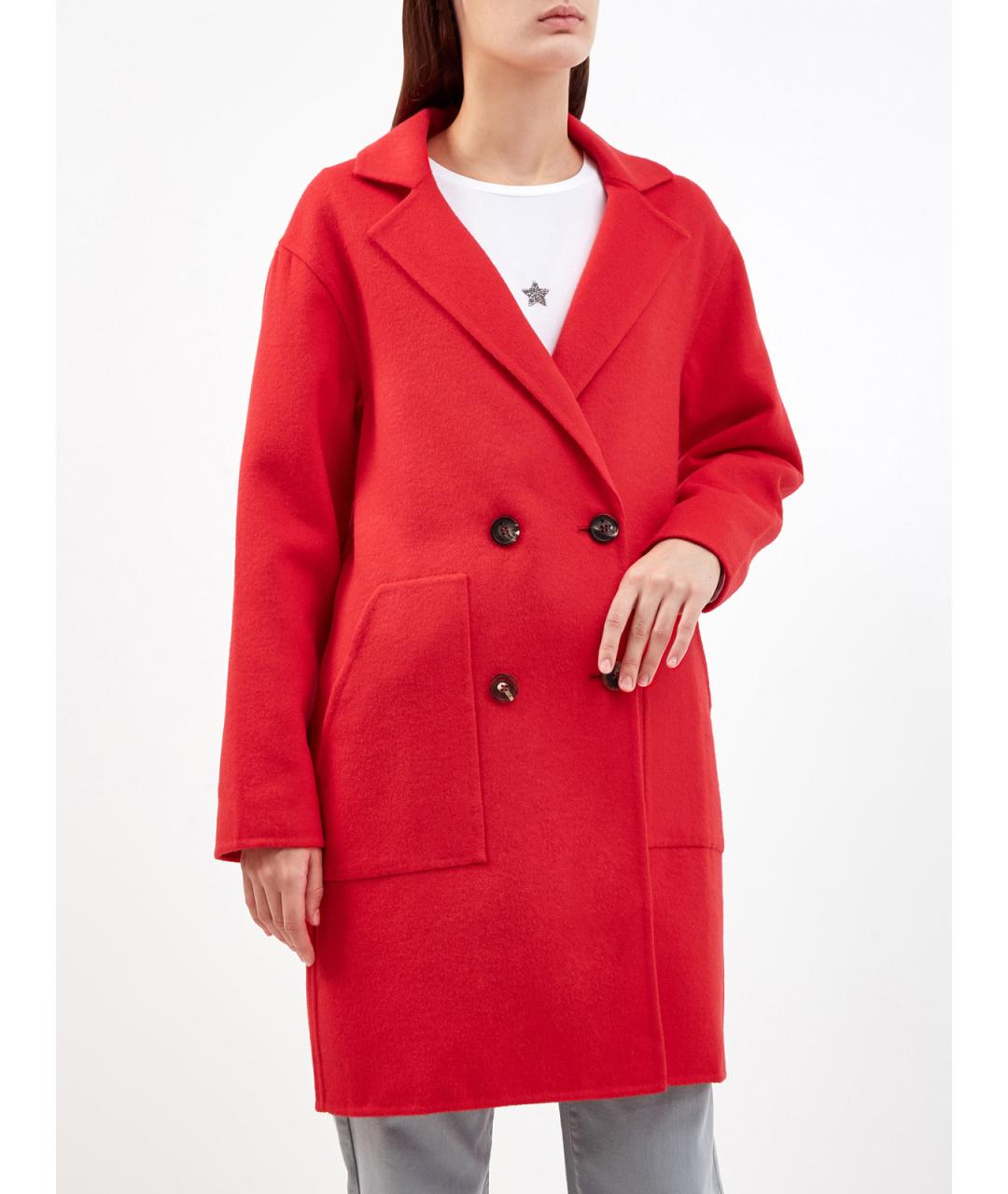 LORENA ANTONIAZZI Красное шерстяное пальто, фото 3