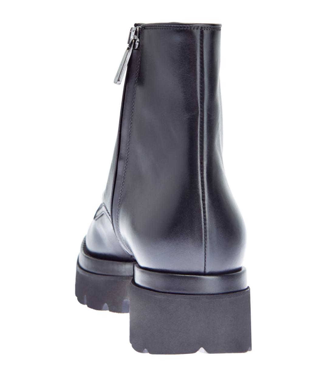 SANTONI Черные кожаные ботинки, фото 4