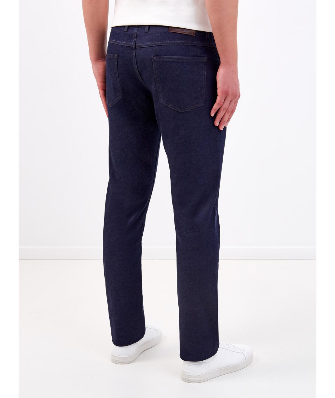 CANALI Синие хлопковые прямые джинсы, фото 4
