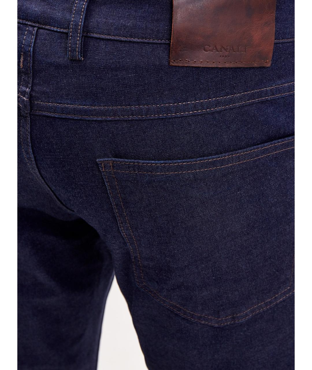 CANALI Синие хлопковые прямые джинсы, фото 6