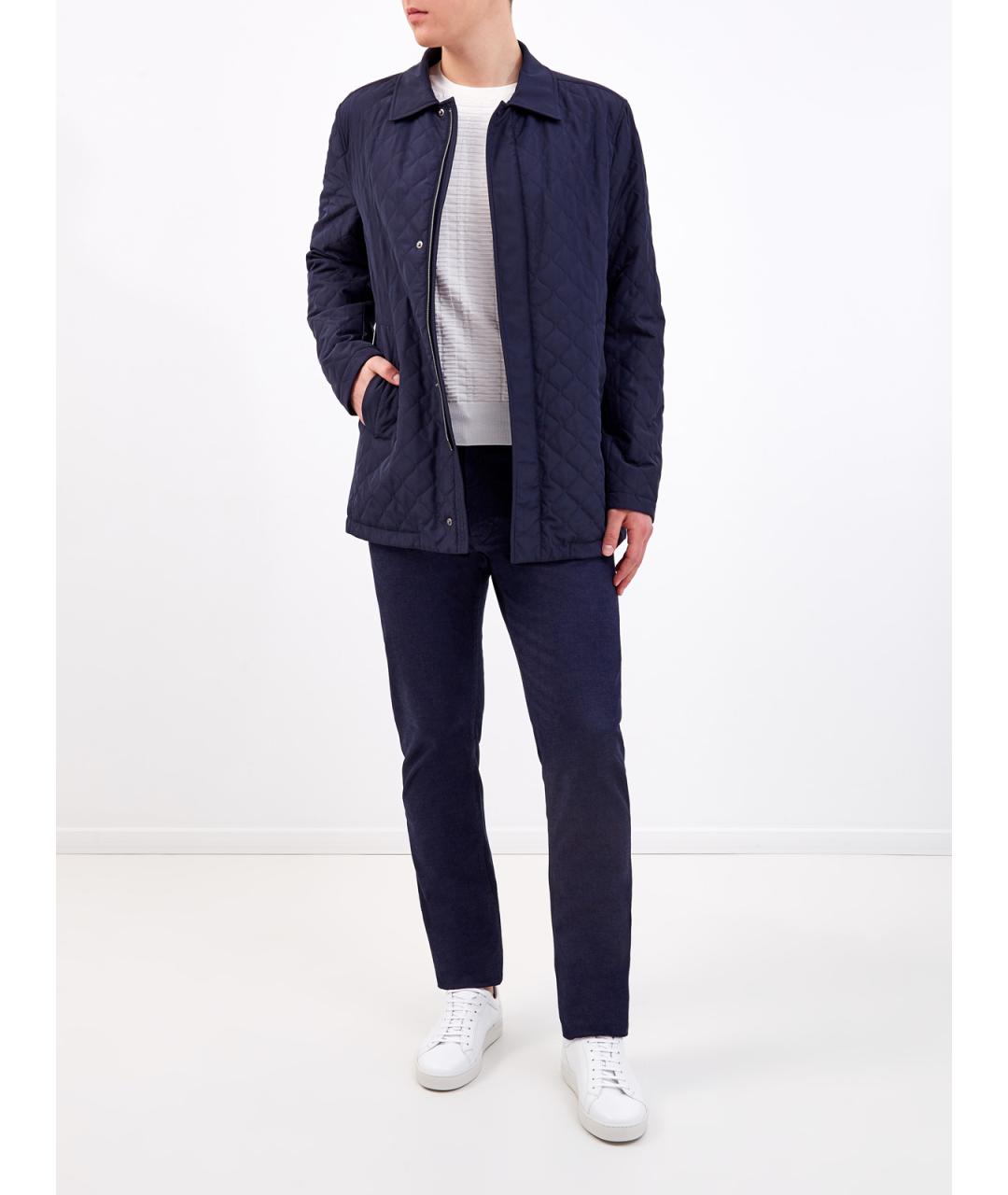 CANALI Синие хлопковые прямые джинсы, фото 2