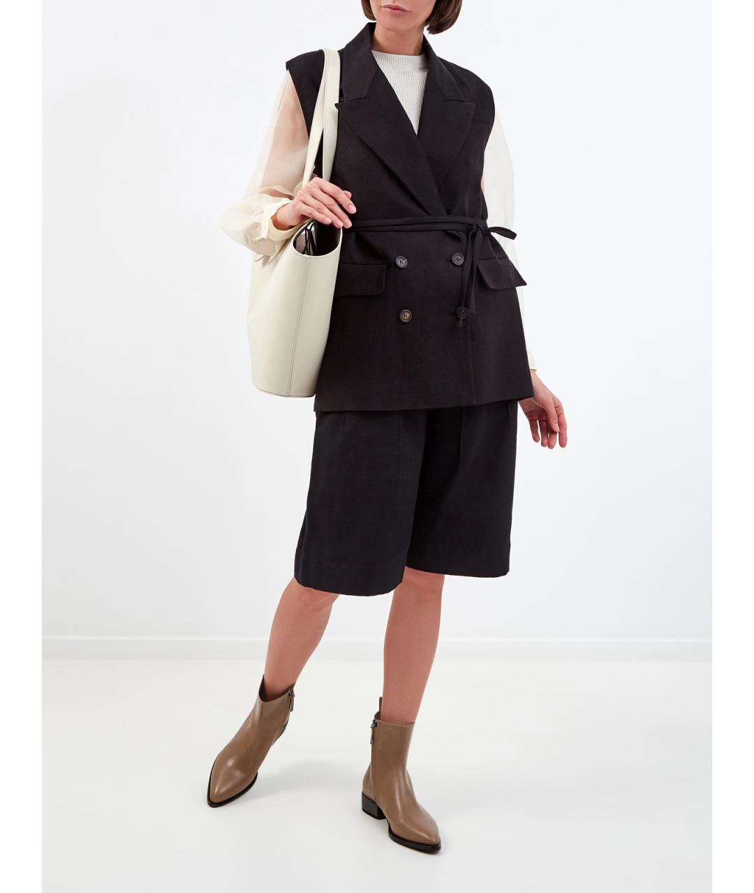 BRUNELLO CUCINELLI Черные льняные шорты, фото 2