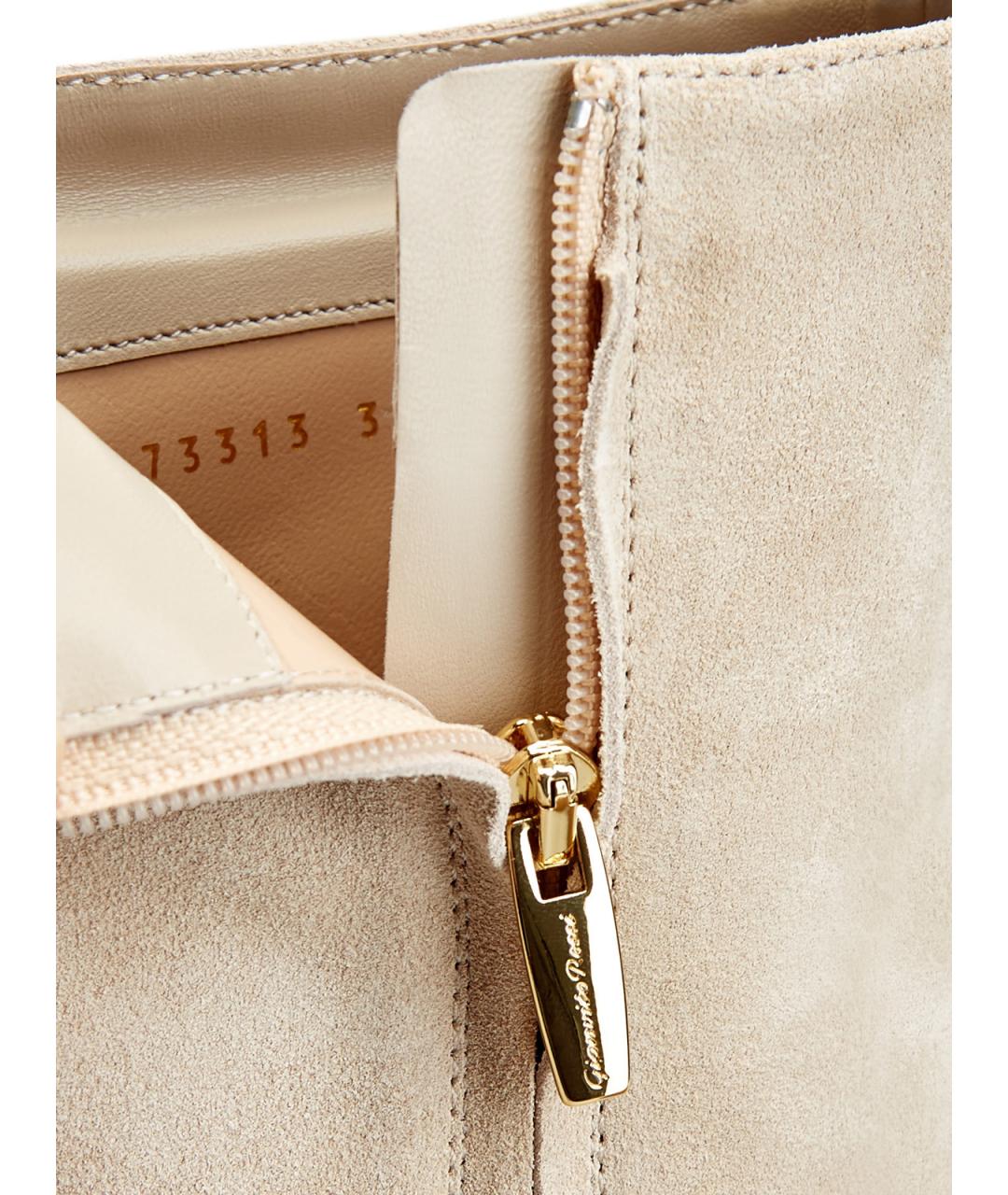 GIANVITO ROSSI Бежевые замшевые ботильоны, фото 5