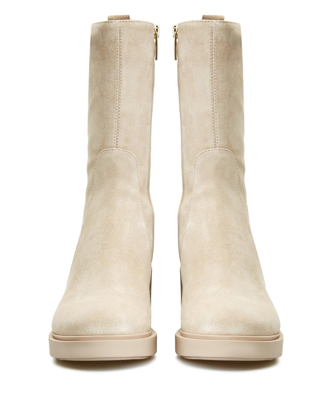 GIANVITO ROSSI Бежевые замшевые ботильоны, фото 6