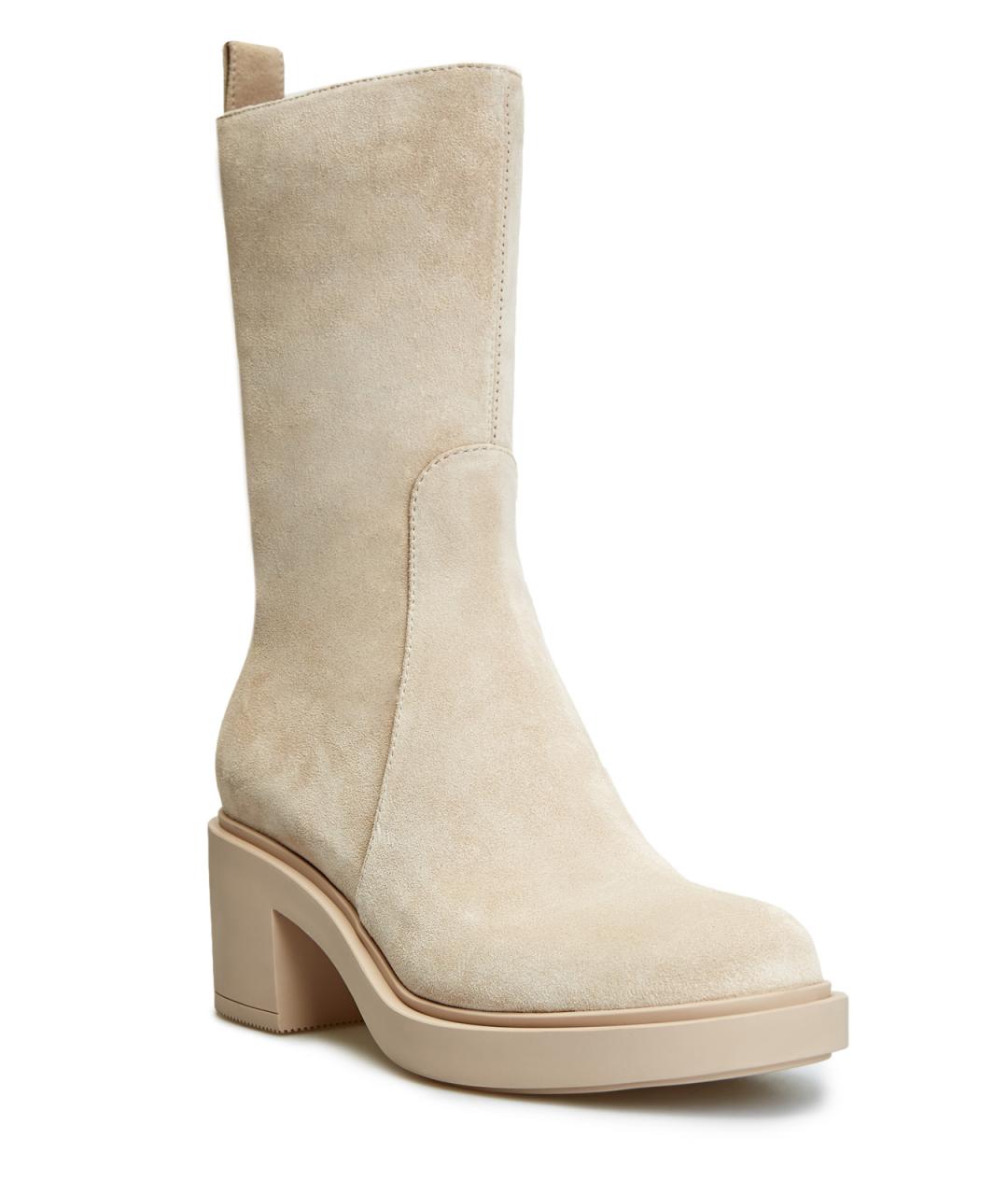 GIANVITO ROSSI Бежевые замшевые ботильоны, фото 3