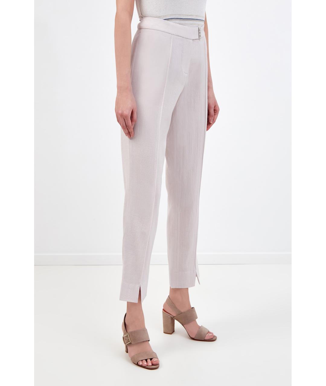 LORENA ANTONIAZZI Бежевые шерстяные брюки узкие, фото 3