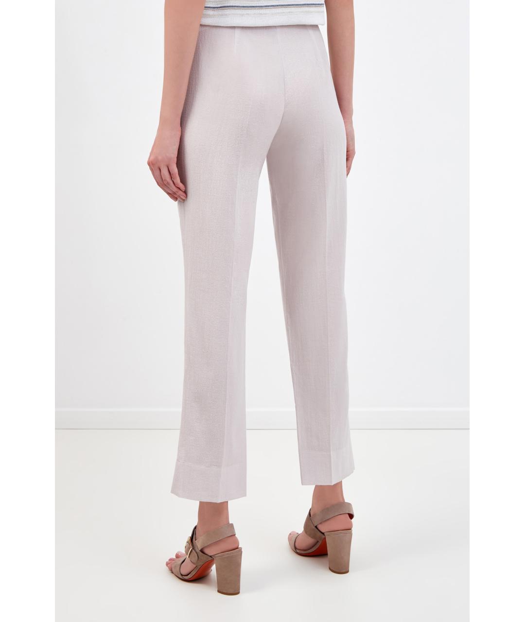 LORENA ANTONIAZZI Бежевые шерстяные брюки узкие, фото 4