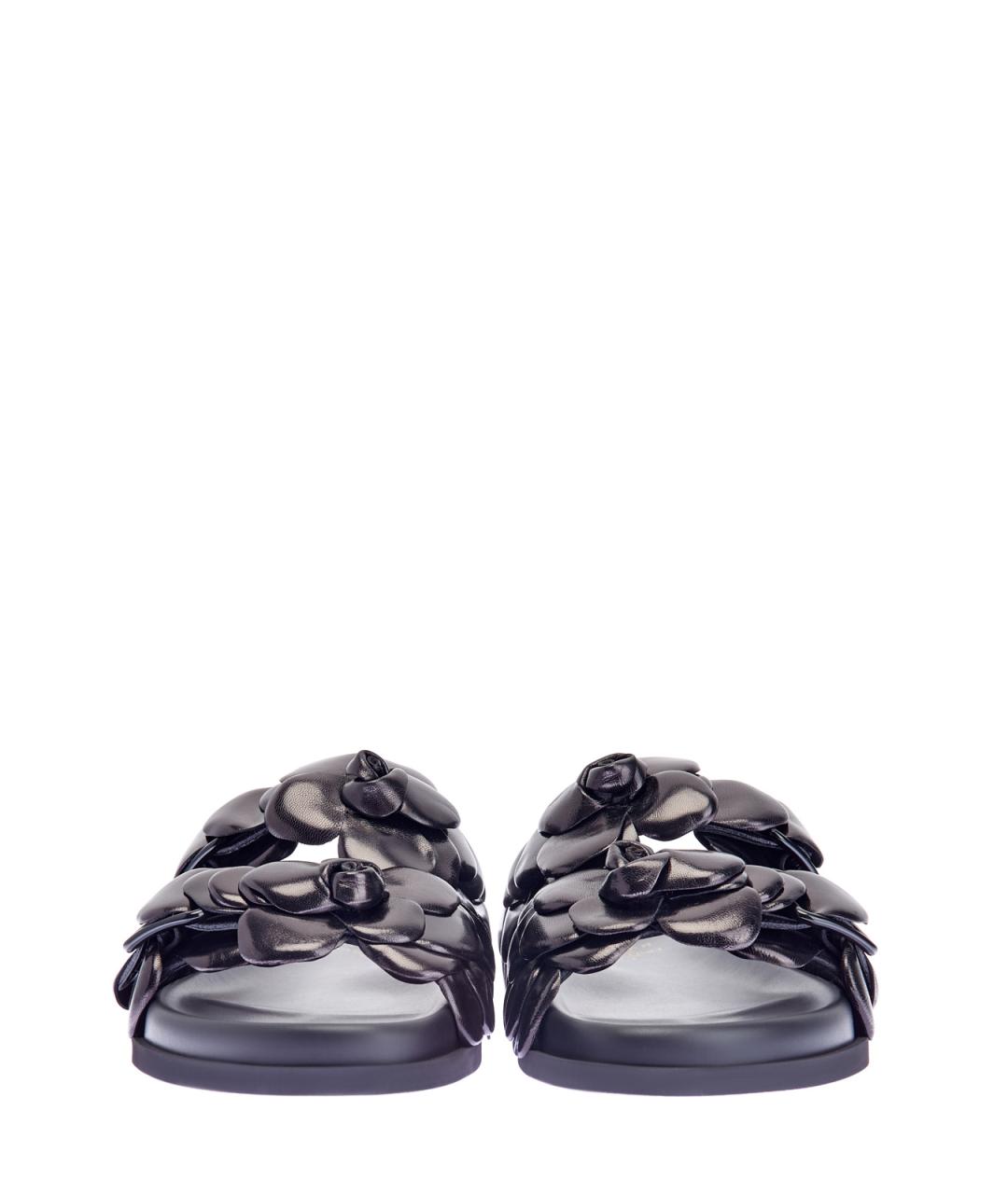 VALENTINO Черные шлепанцы из лакированной кожи, фото 6