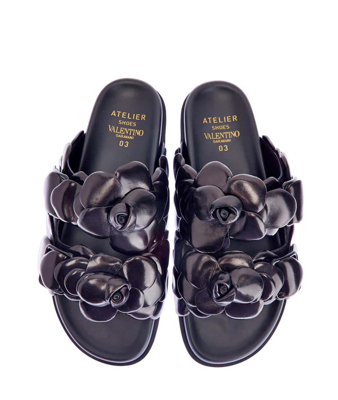 VALENTINO Черные шлепанцы из лакированной кожи, фото 5