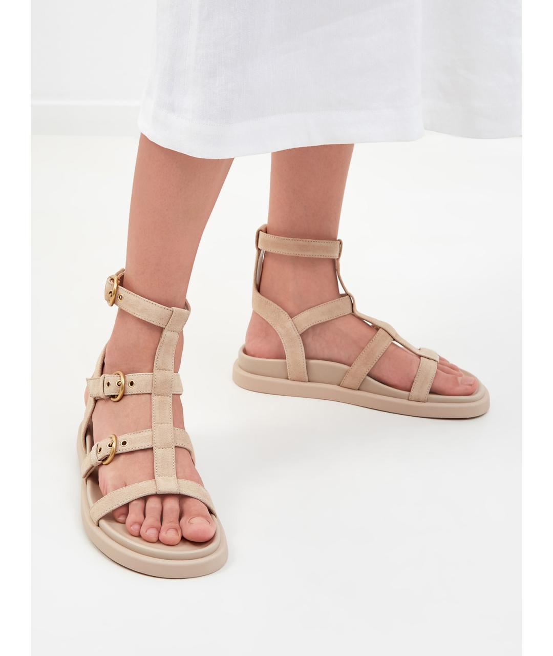 GIANVITO ROSSI Бежевые замшевые сандалии, фото 2