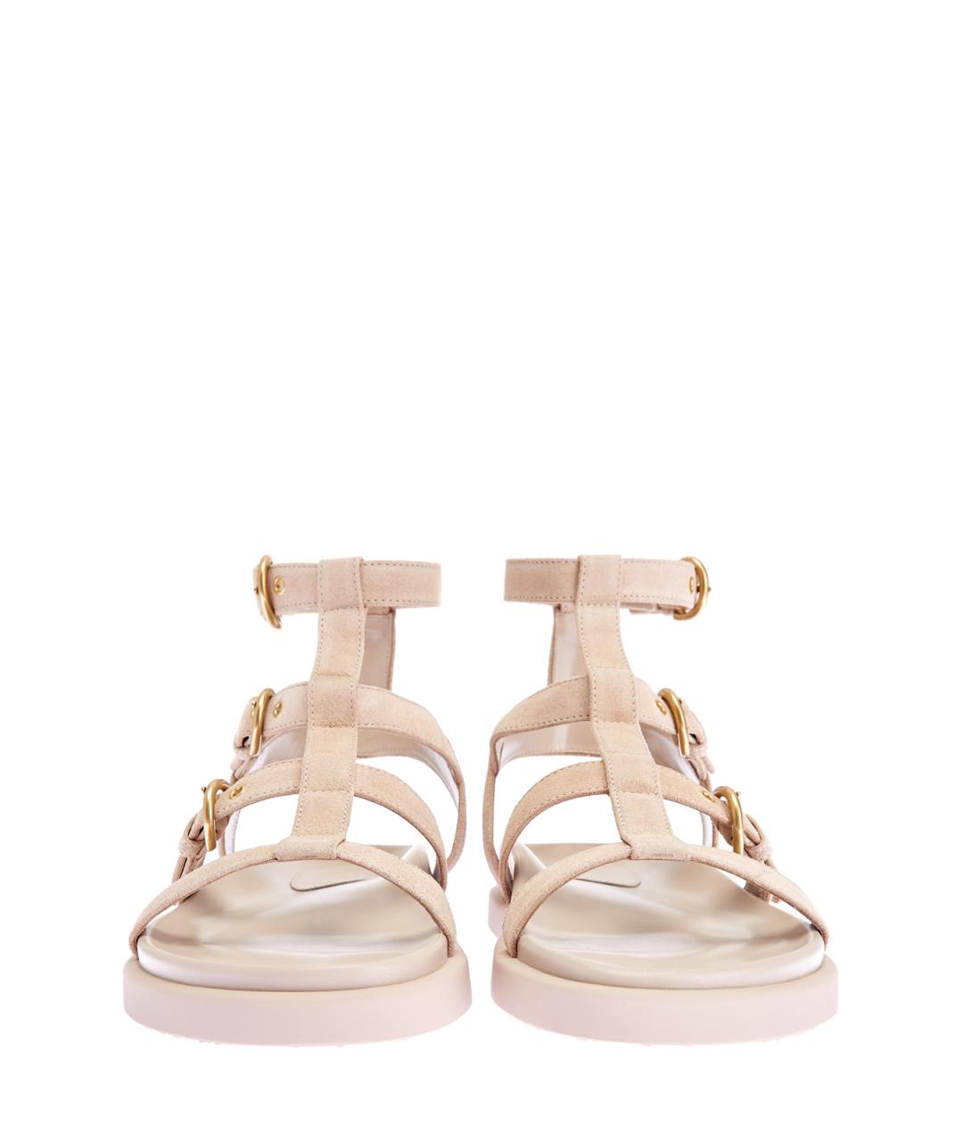 GIANVITO ROSSI Бежевые замшевые сандалии, фото 6