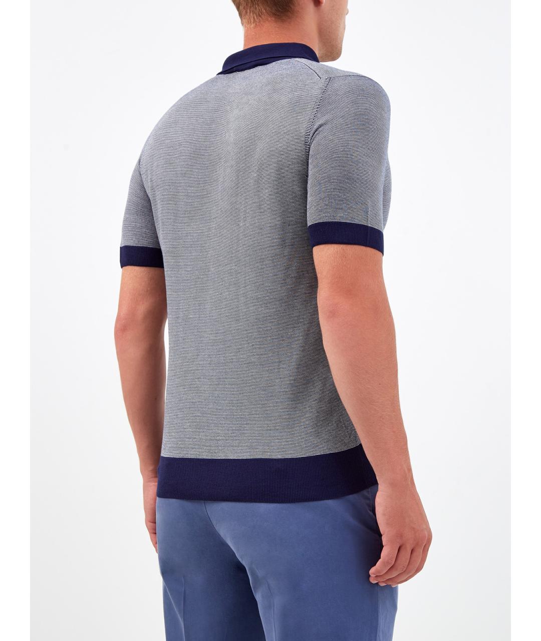 CANALI Серое вискозное поло с коротким рукавом, фото 4