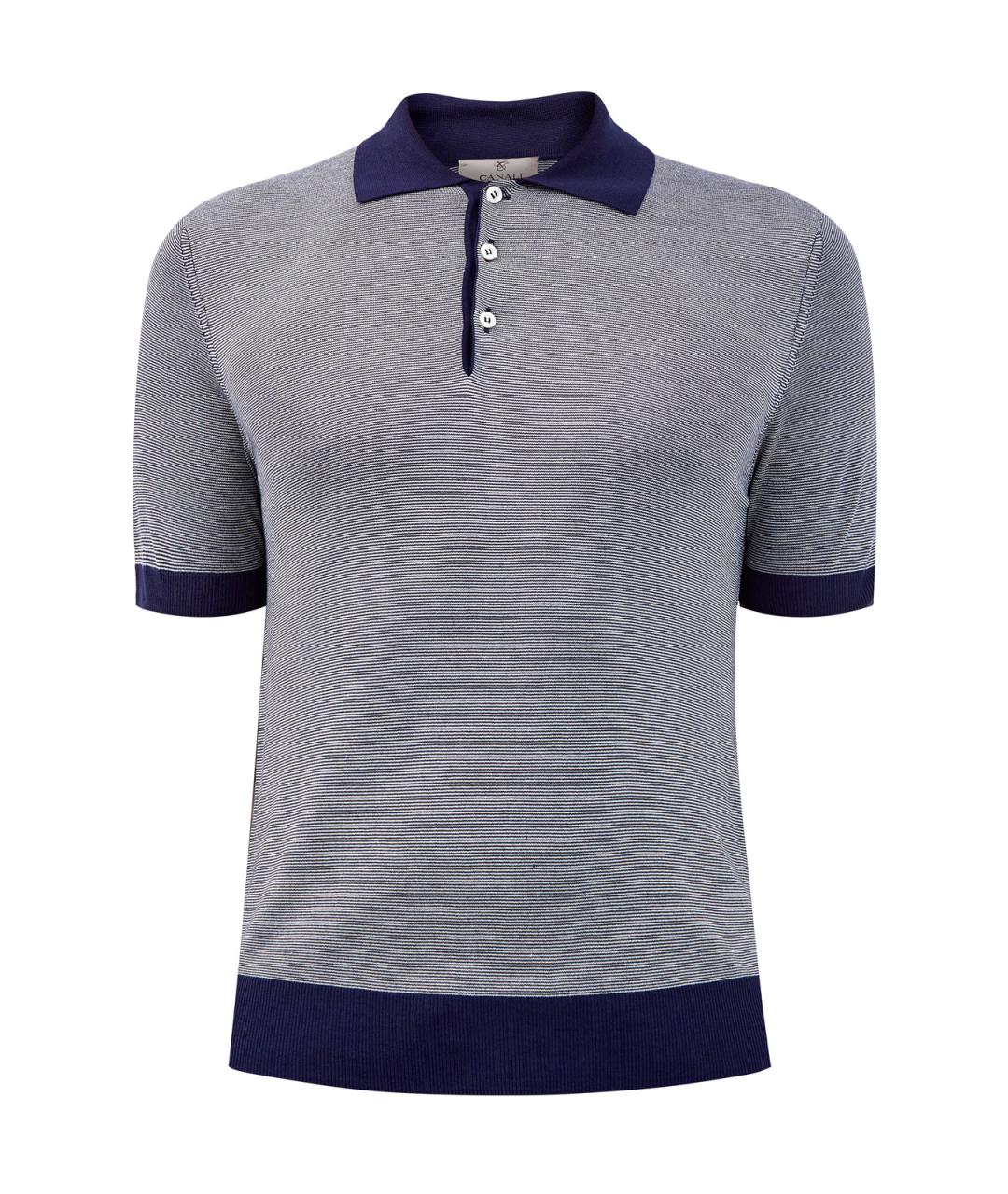 CANALI Серое вискозное поло с коротким рукавом, фото 6