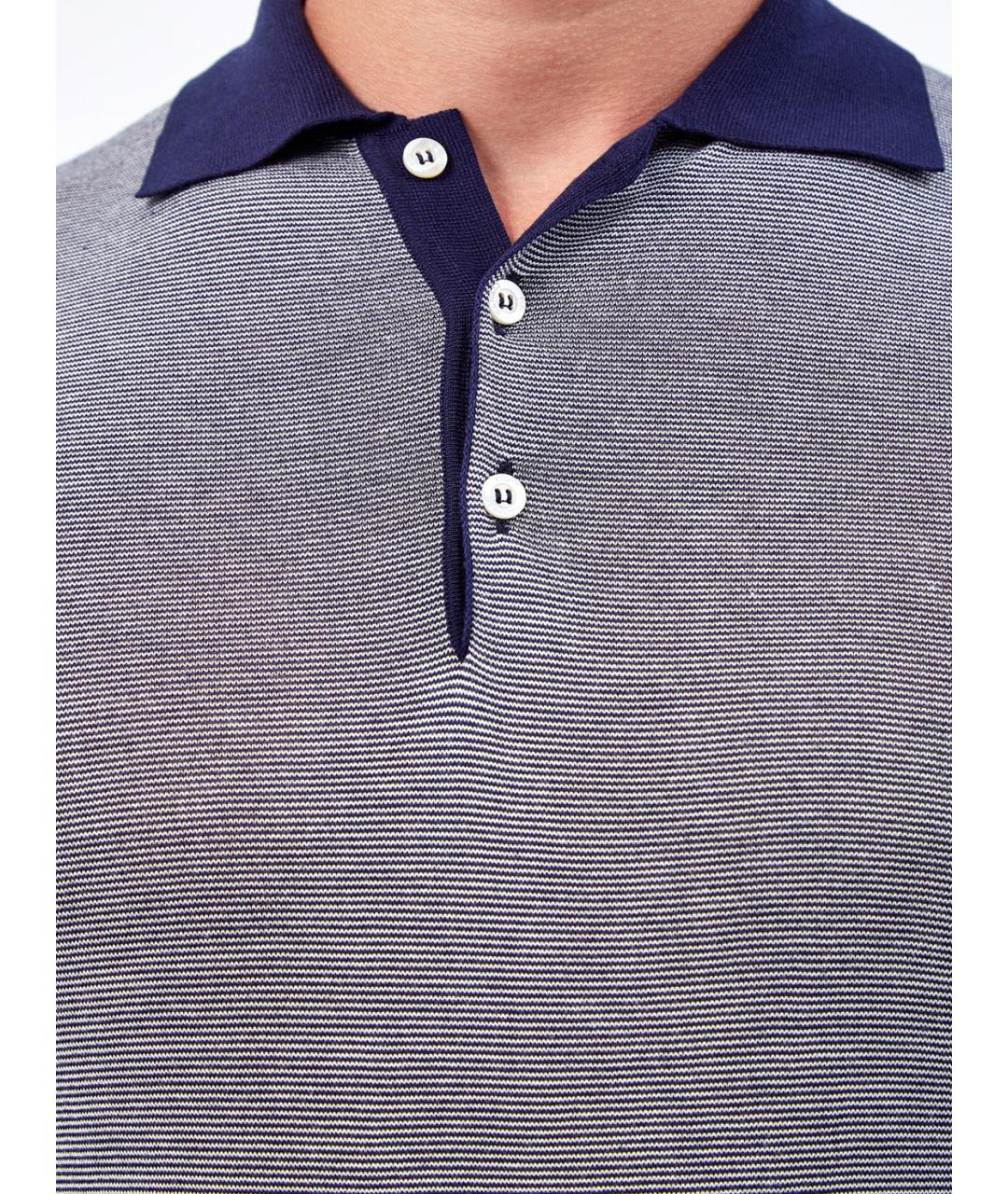 CANALI Серое вискозное поло с коротким рукавом, фото 5