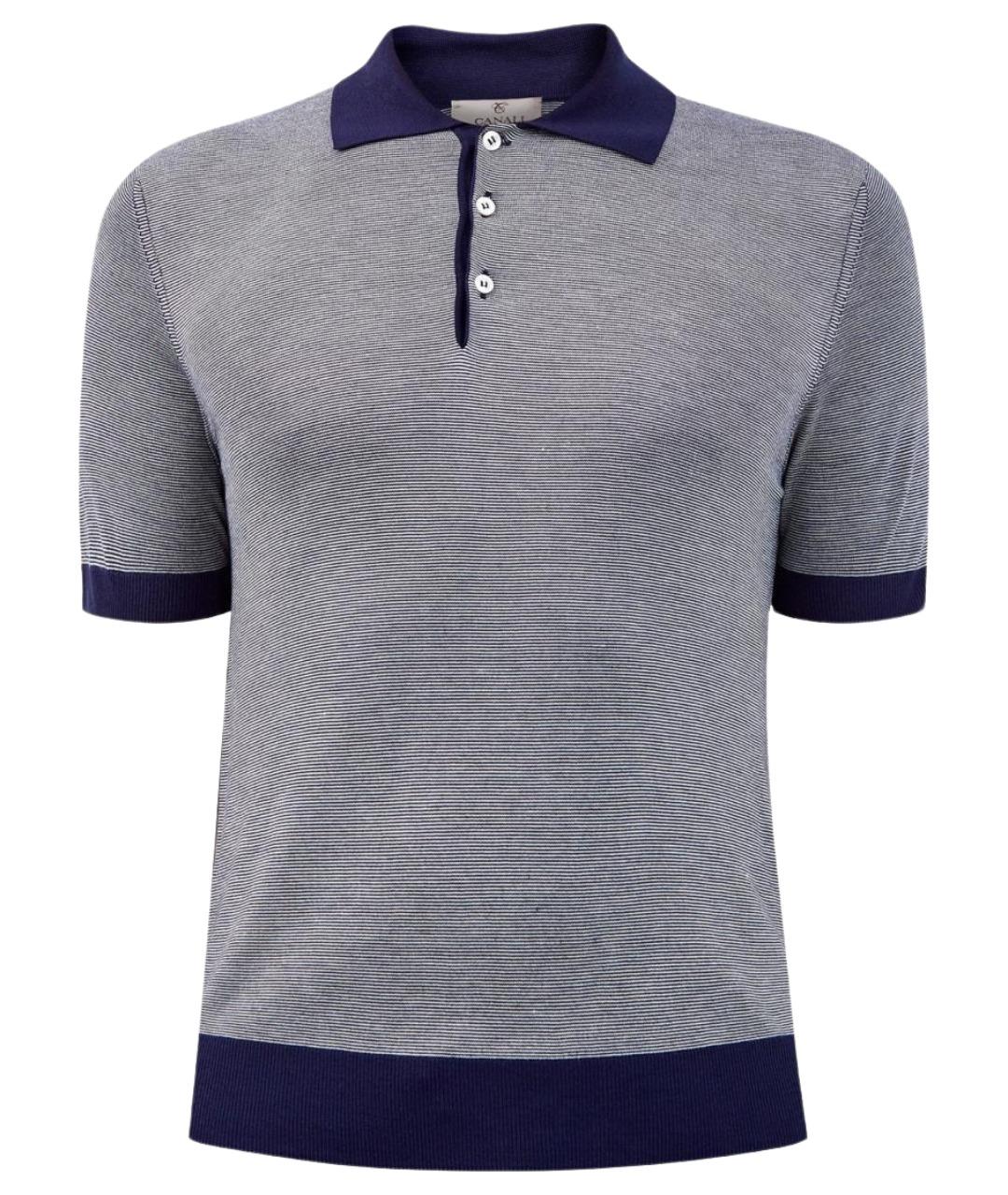 CANALI Серое вискозное поло с коротким рукавом, фото 1