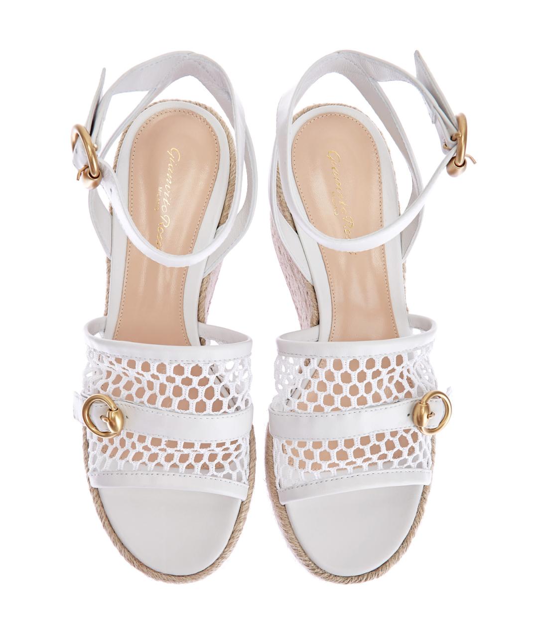 GIANVITO ROSSI Белые кожаные эспадрильи, фото 6