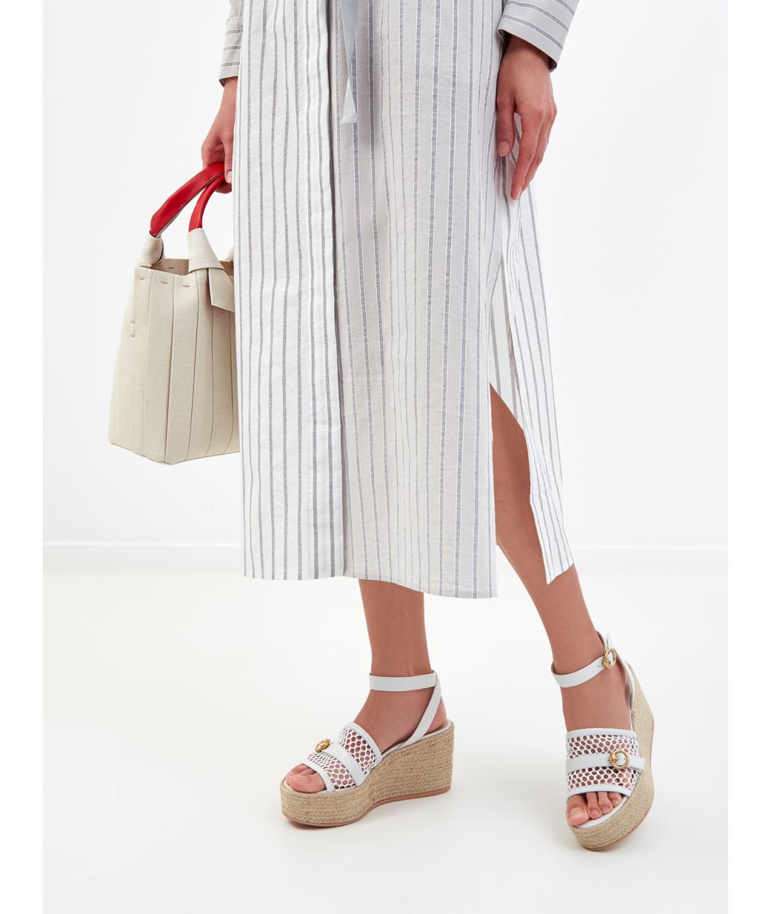 GIANVITO ROSSI Белые кожаные эспадрильи, фото 2