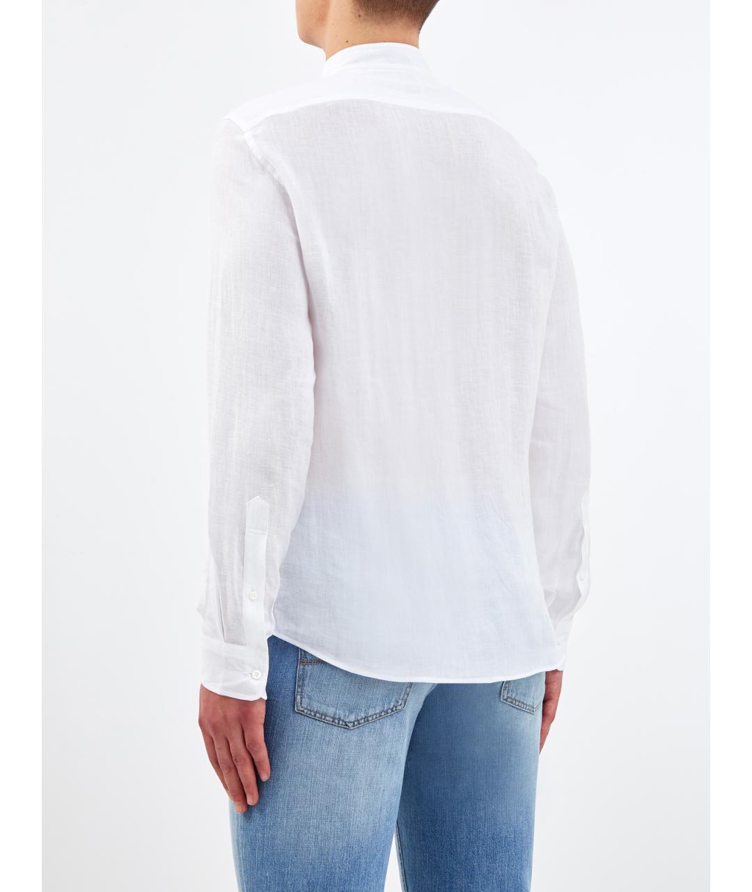 BRUNELLO CUCINELLI Белая льняная классическая рубашка, фото 4