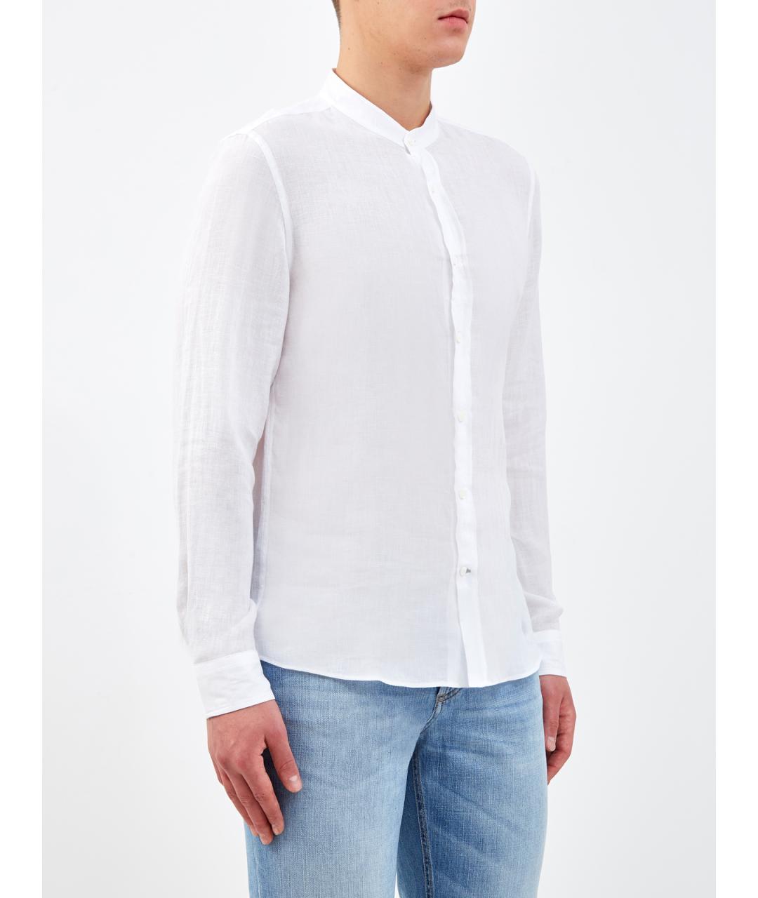 BRUNELLO CUCINELLI Белая льняная классическая рубашка, фото 3