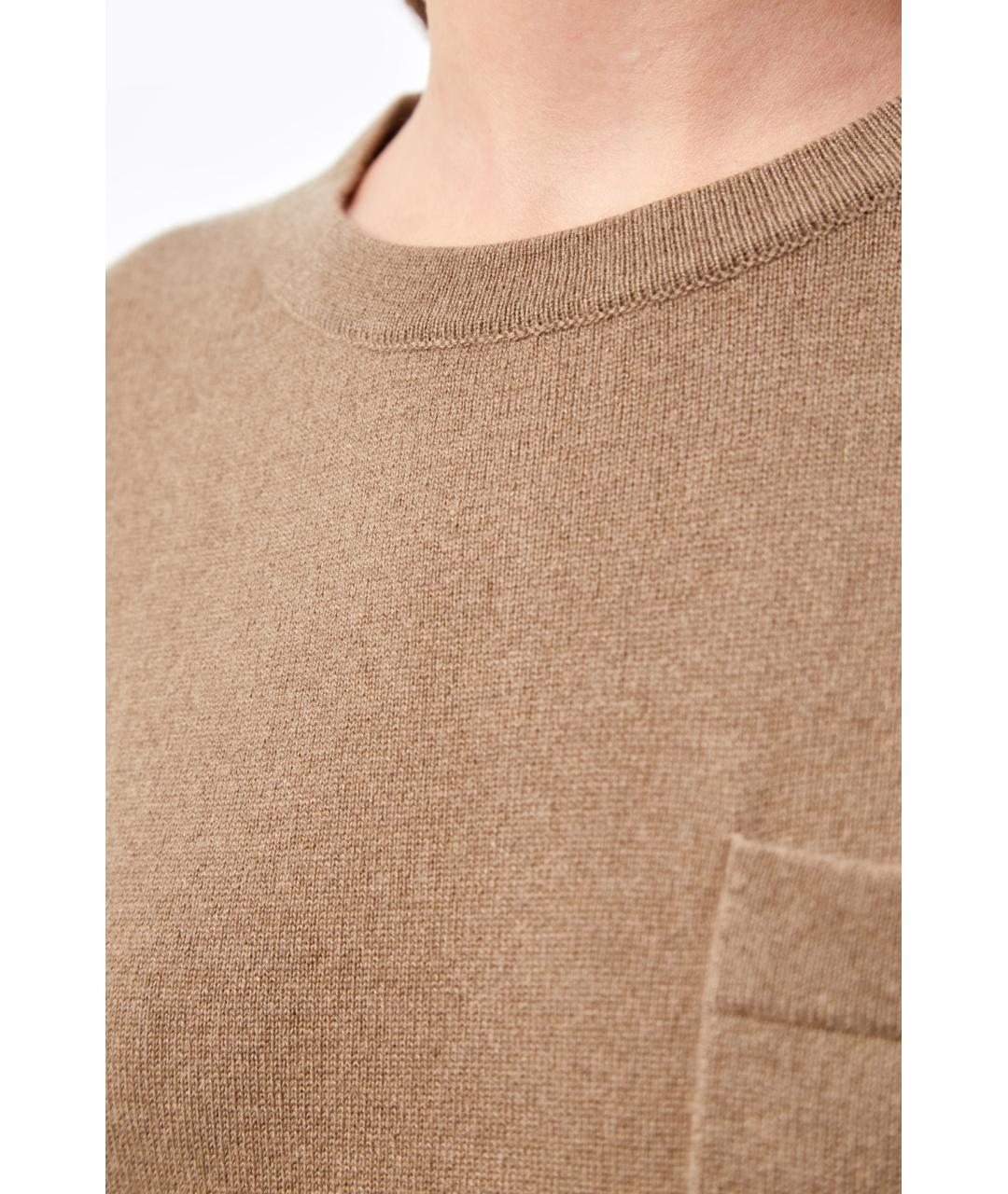 BRUNELLO CUCINELLI Коричневый кашемировый джемпер / свитер, фото 5