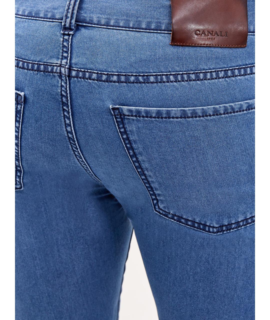 CANALI Синие хлопковые джинсы скинни, фото 6