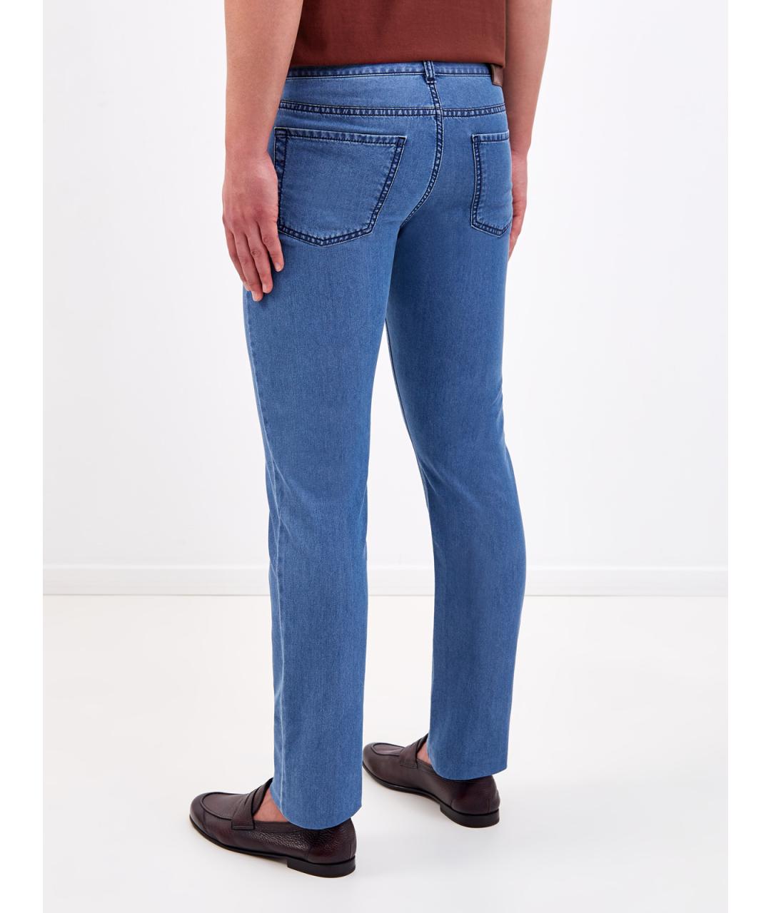 CANALI Синие хлопковые джинсы скинни, фото 4