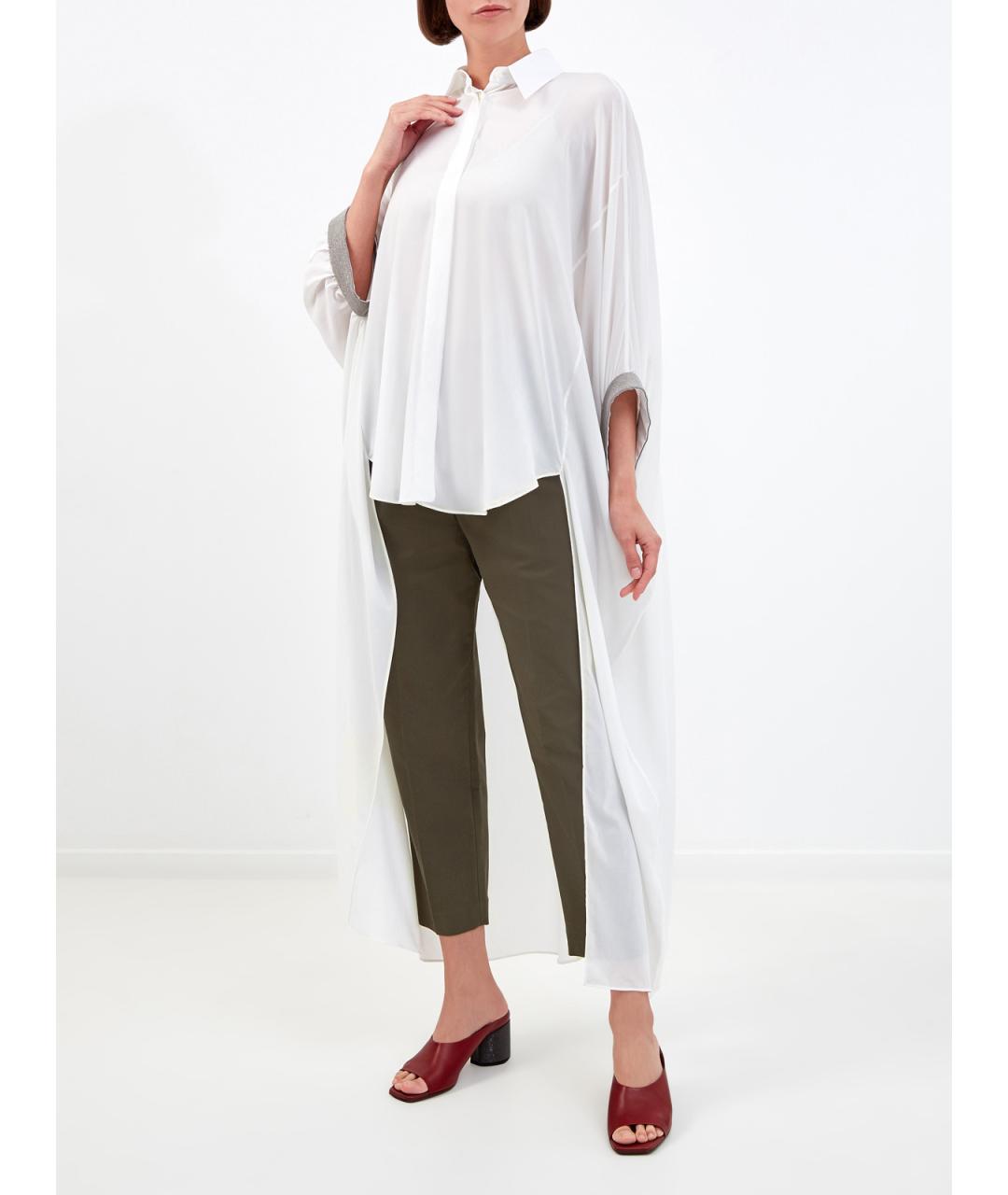 BRUNELLO CUCINELLI Хаки хлопковые брюки узкие, фото 2